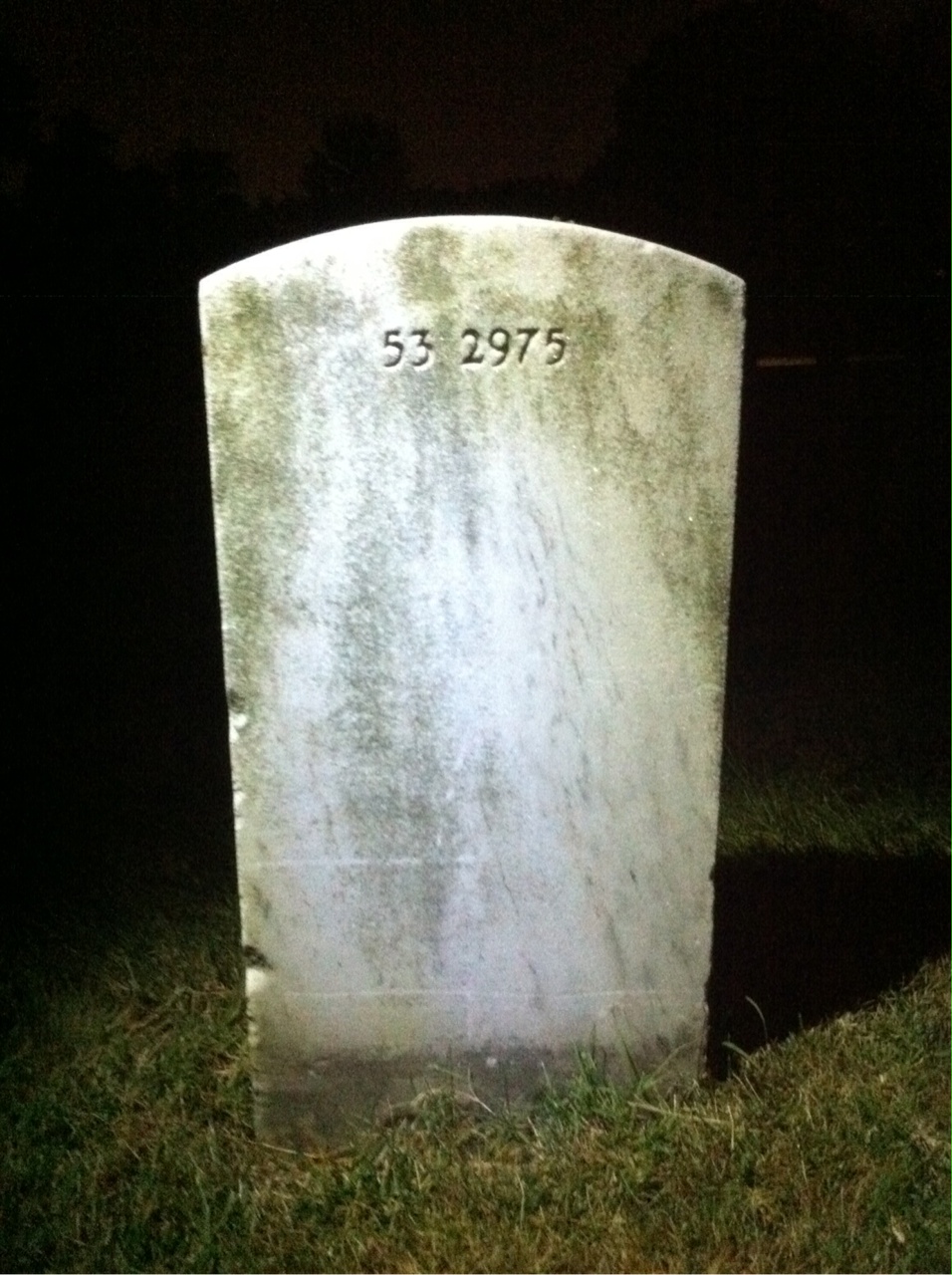 Back of headstone — Edwin Adams