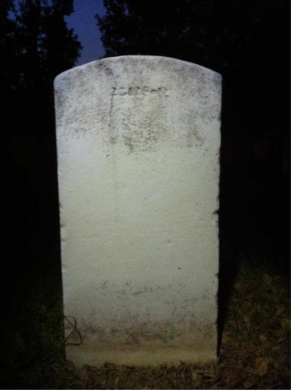 Back of headstone — Alexander Allerdice