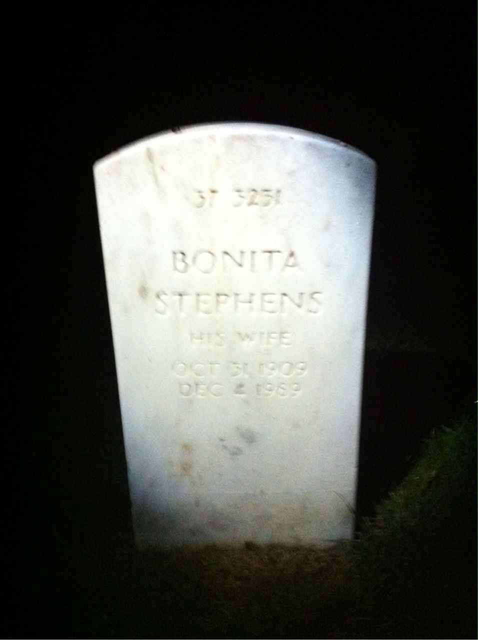 Back of headstone — George Murray