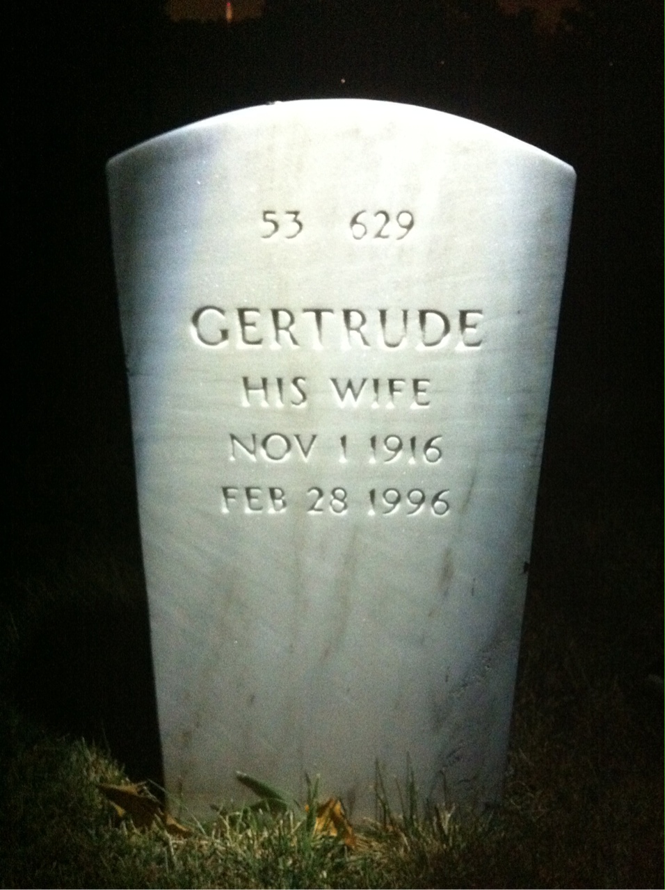 Back of headstone — Howell Misdom
