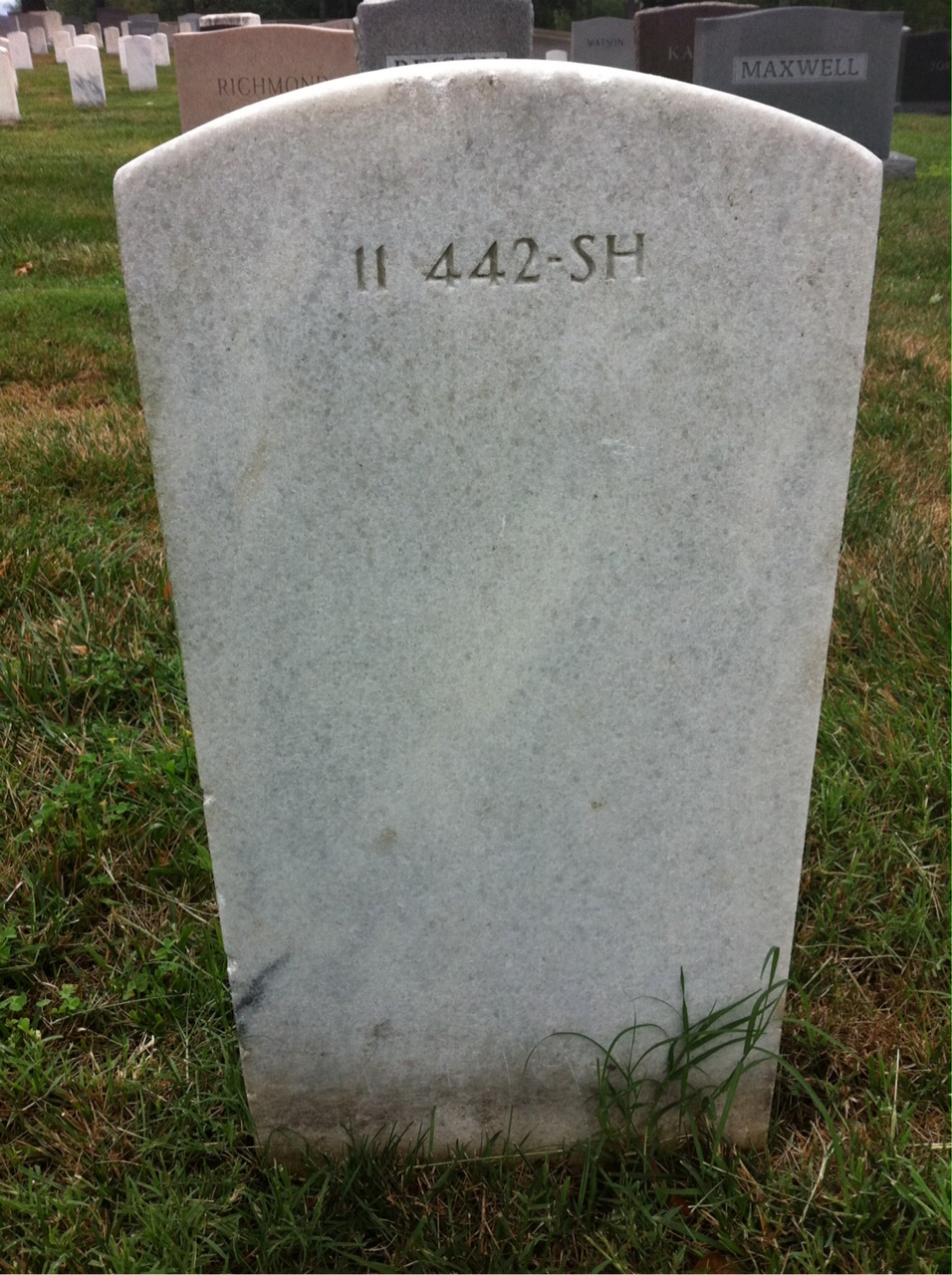 Back of headstone — Jack Baker