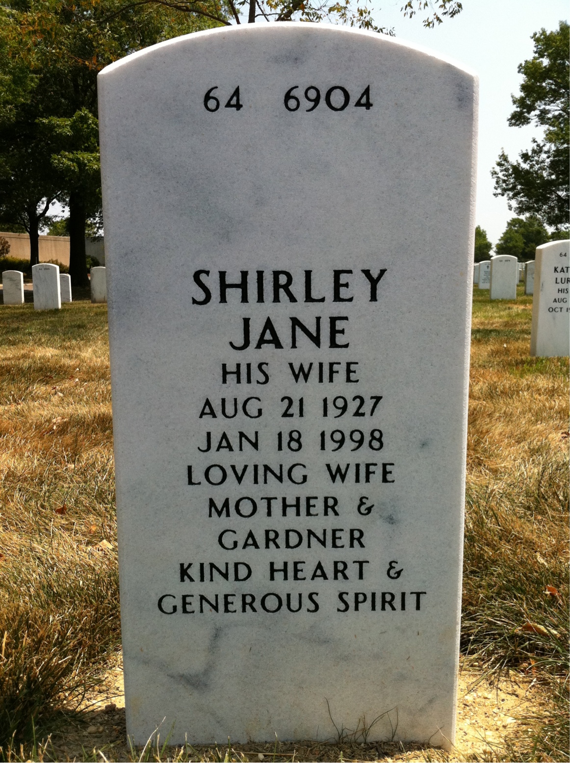 Back of headstone — Willis Muir