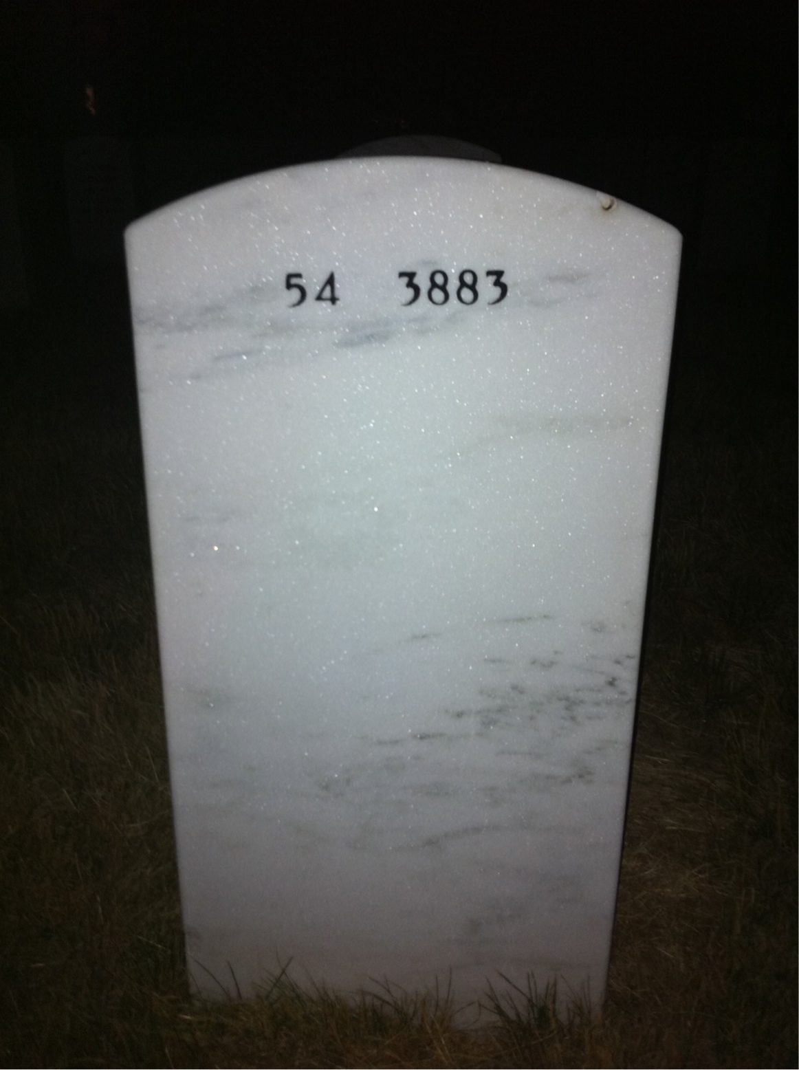 Back of headstone — John O'Shields