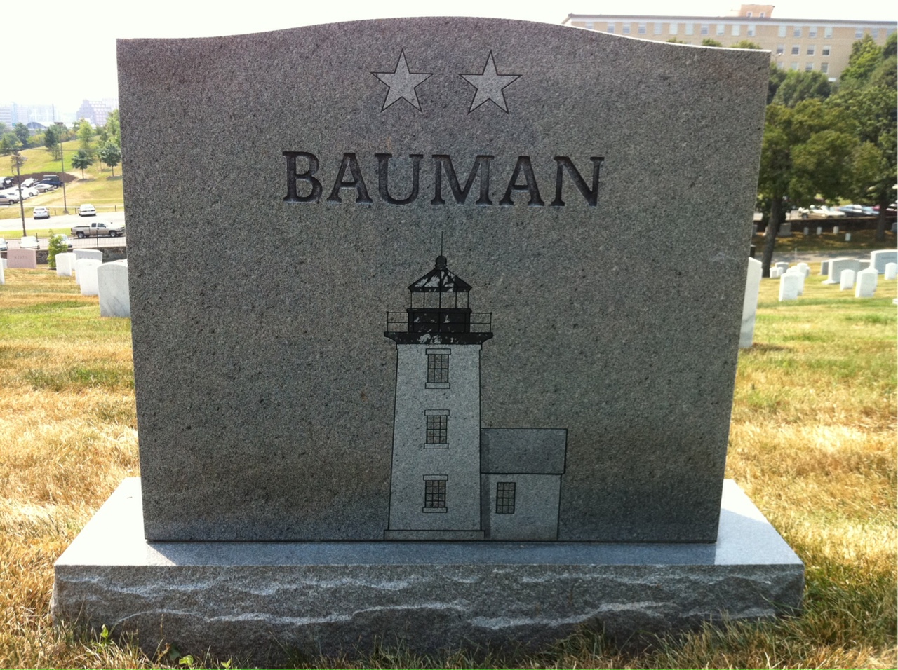 Back of headstone — Richard Bauman