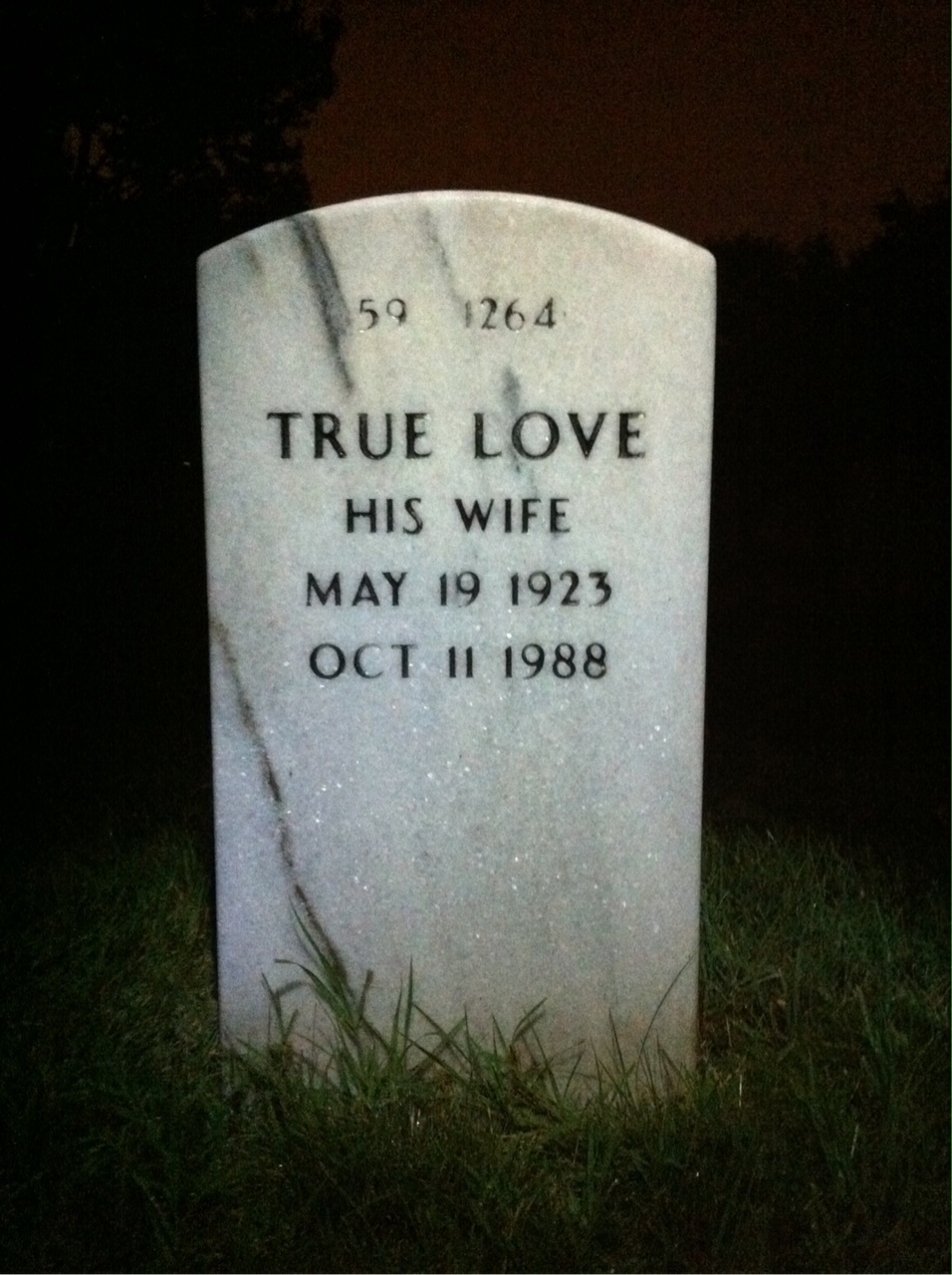 Back of headstone — Harold Aldridge