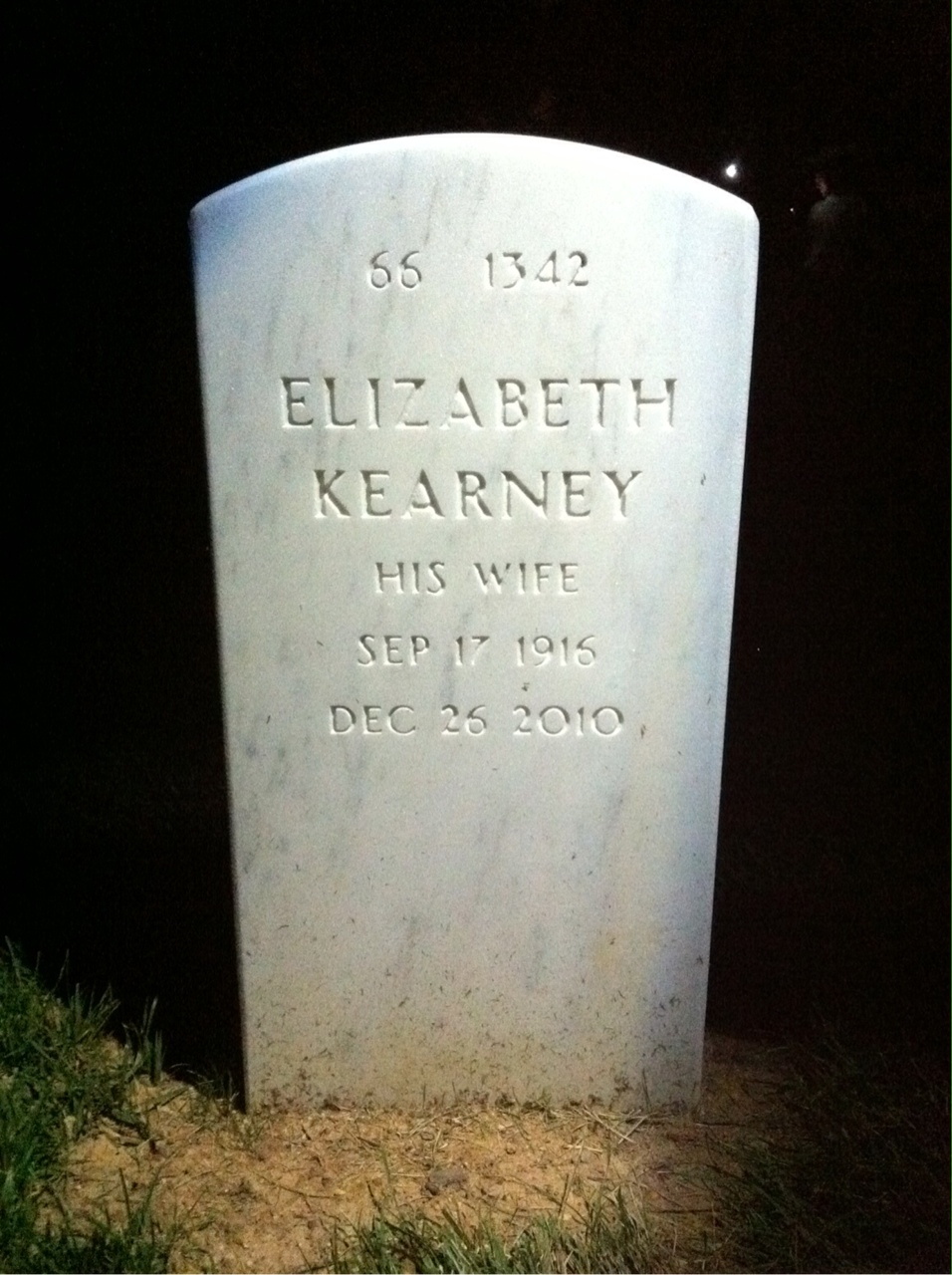 Back of headstone — Norvell Ward