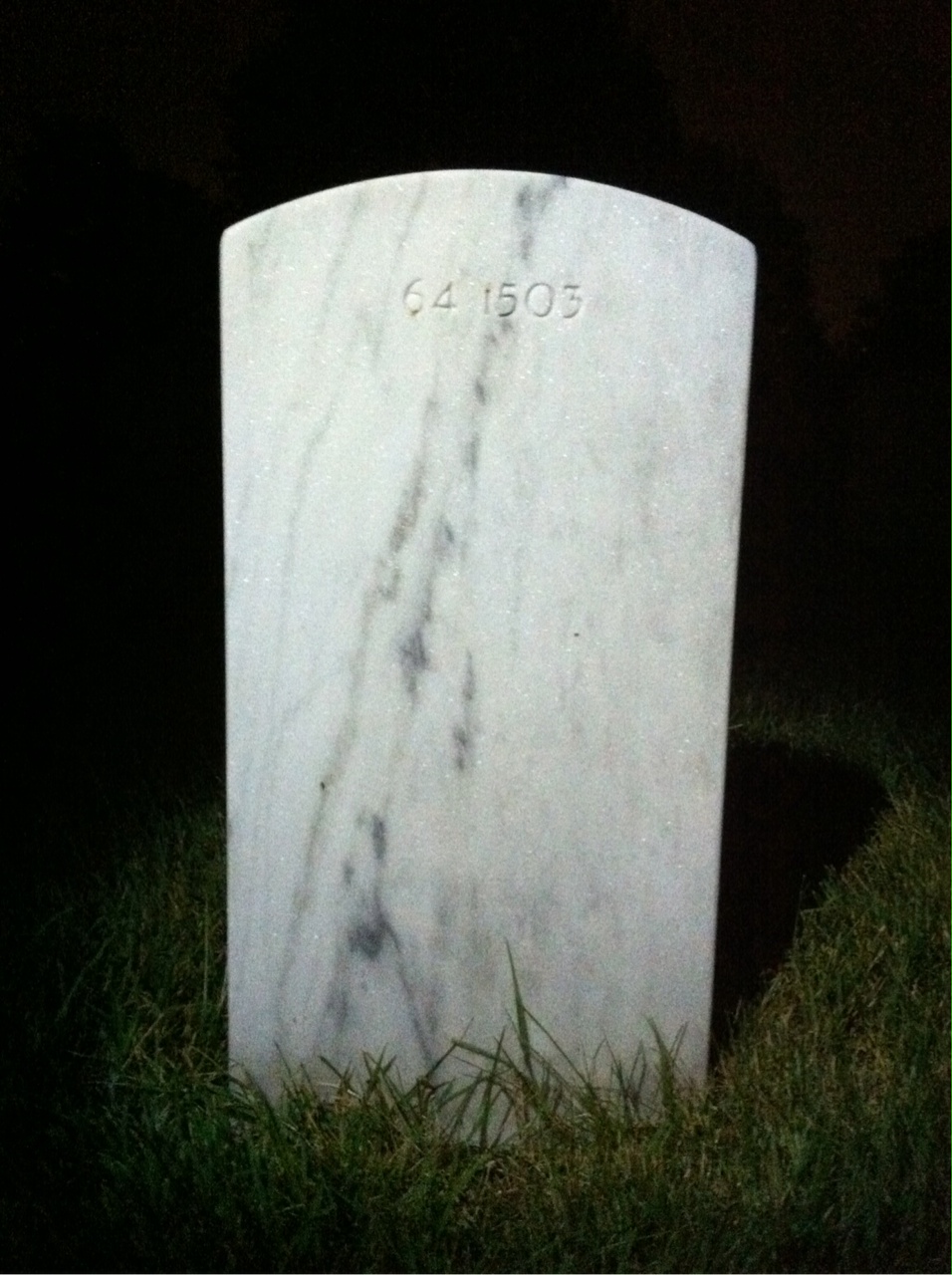 Back of headstone — William Paul Radetski