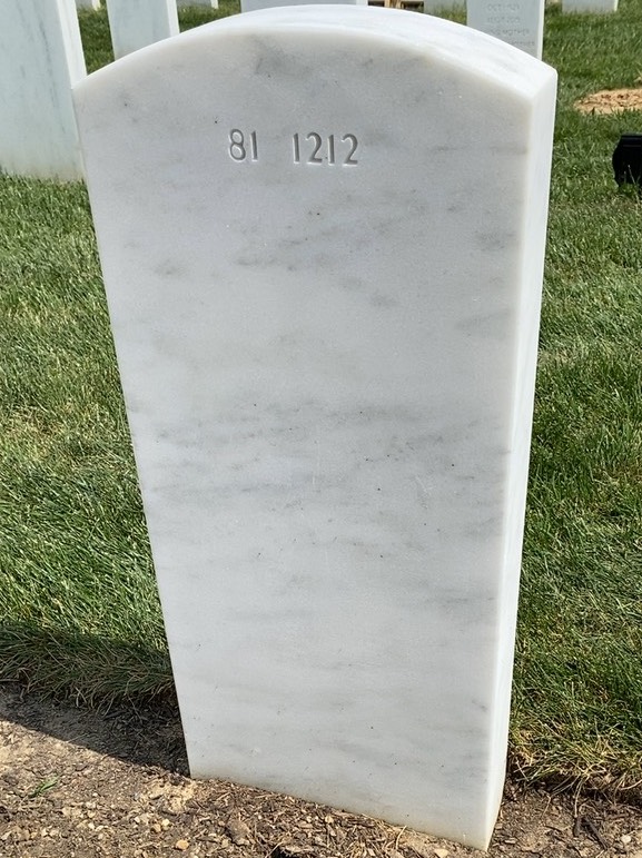 Back of headstone — William Edwards Egen