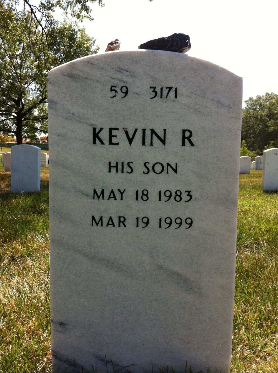 Back of headstone — Kevin Mcmanus