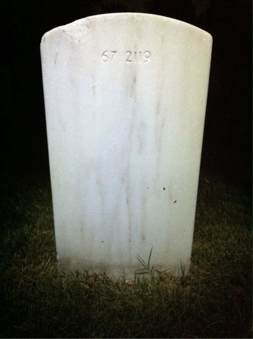 Back of headstone — William Charles King
