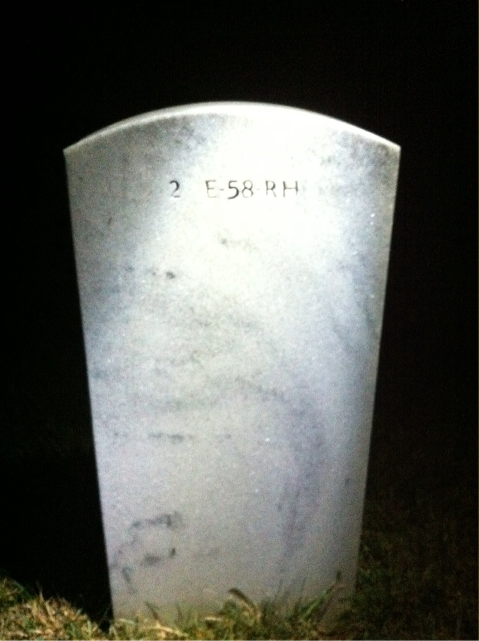 Back of headstone — William A Wiggins