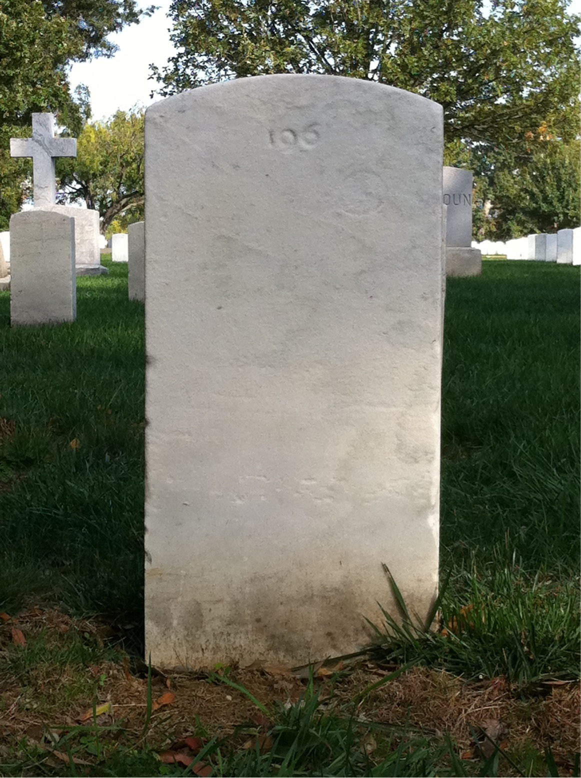 Back of headstone — James Morris