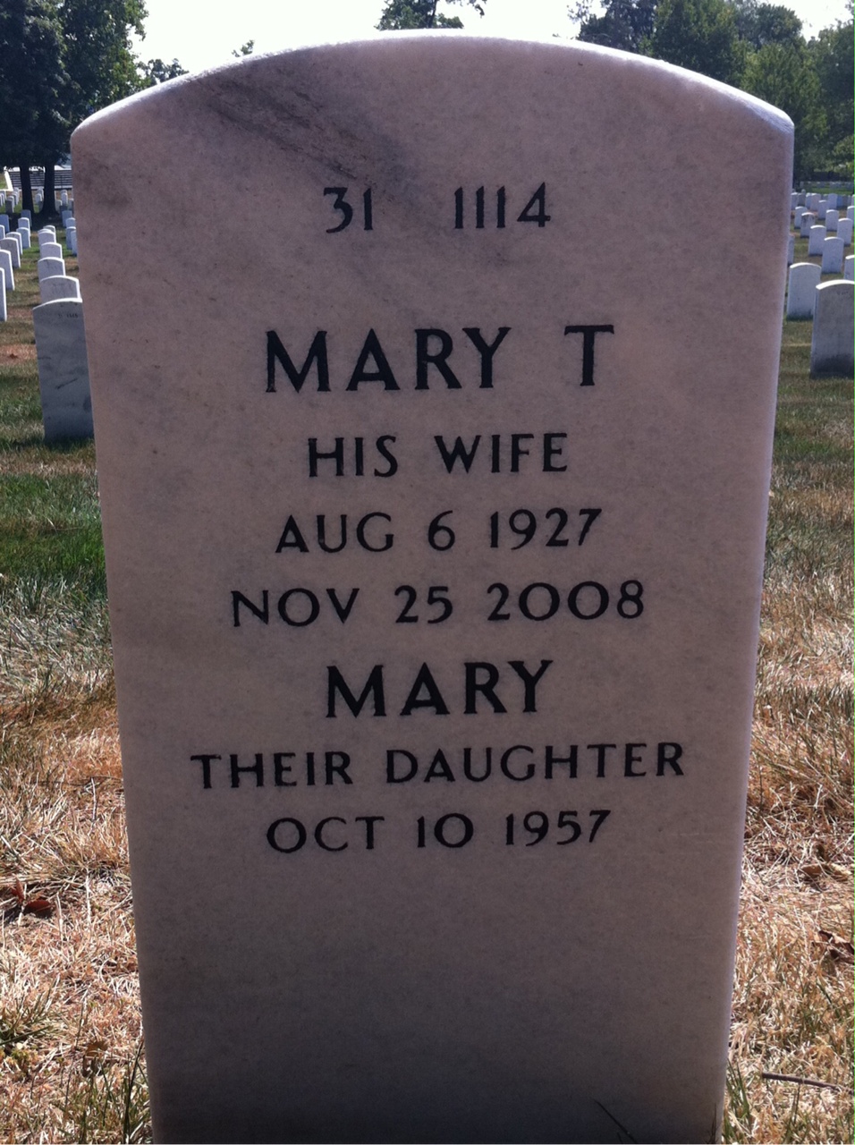 Back of headstone — Robert Collins