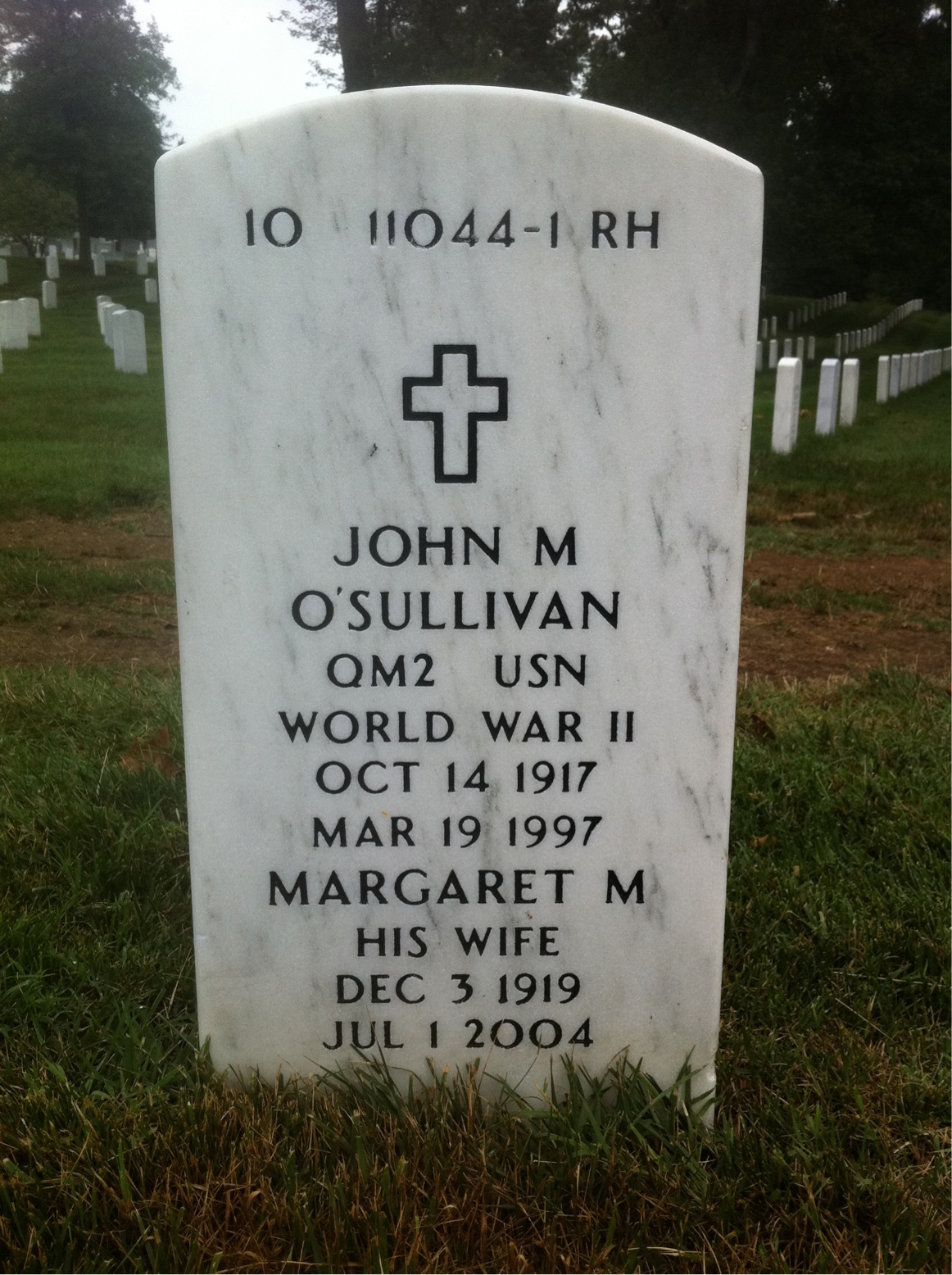 Back of headstone — John O'Sullivan