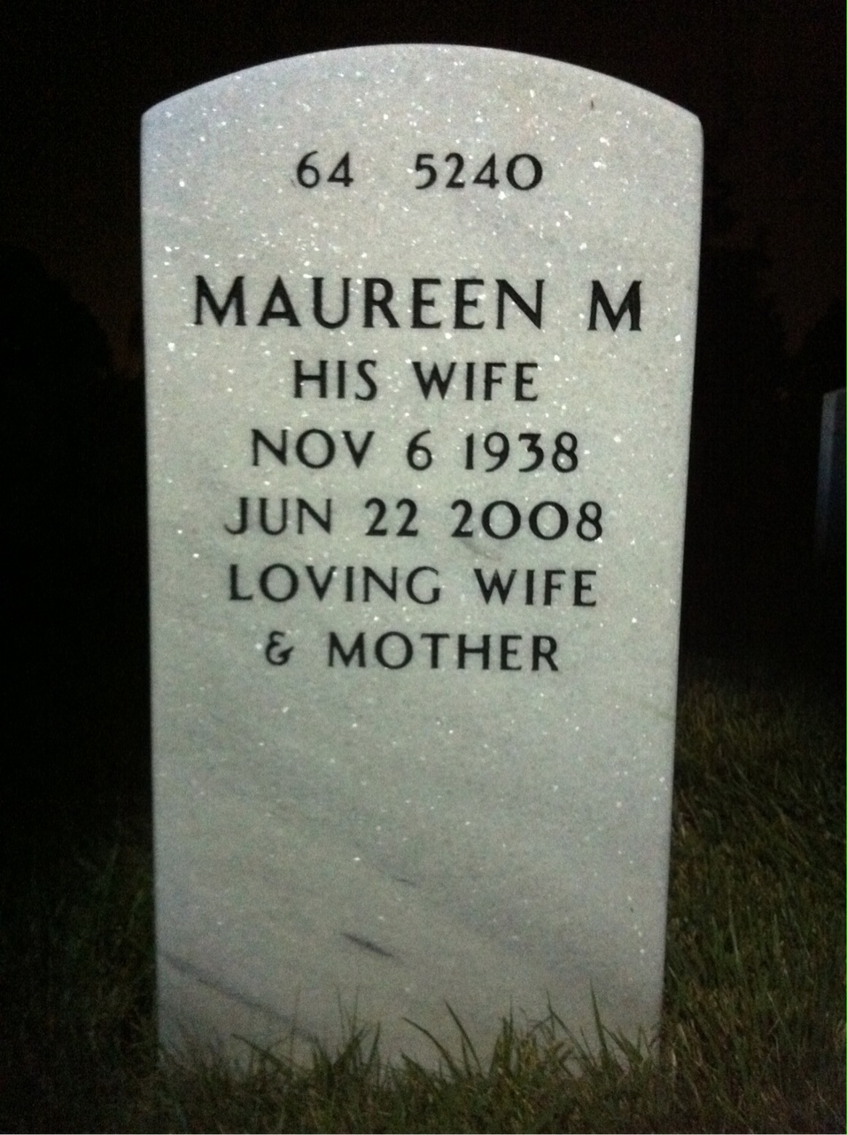 Back of headstone — Charles Turchi