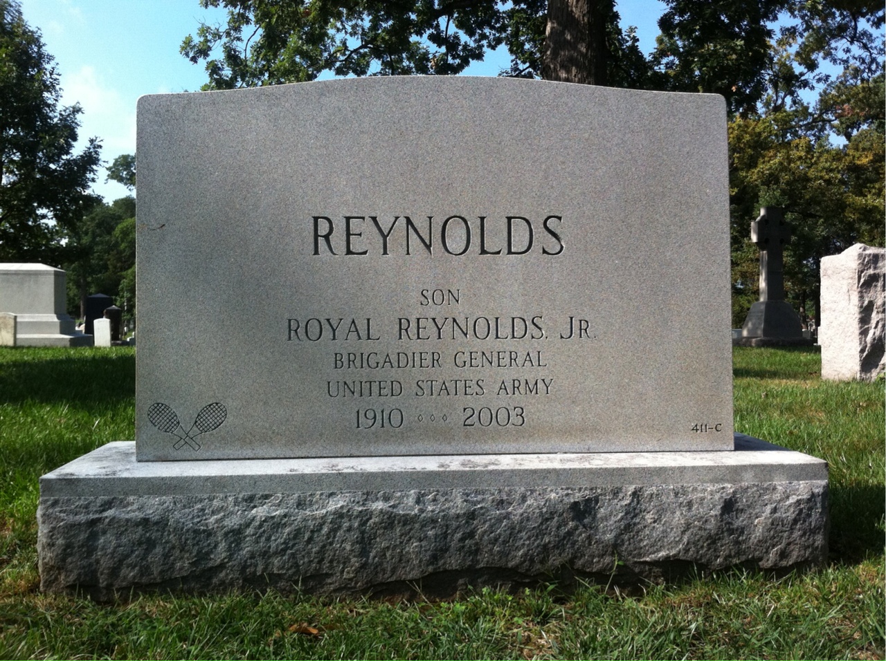 Back of headstone — Royal Reynolds
