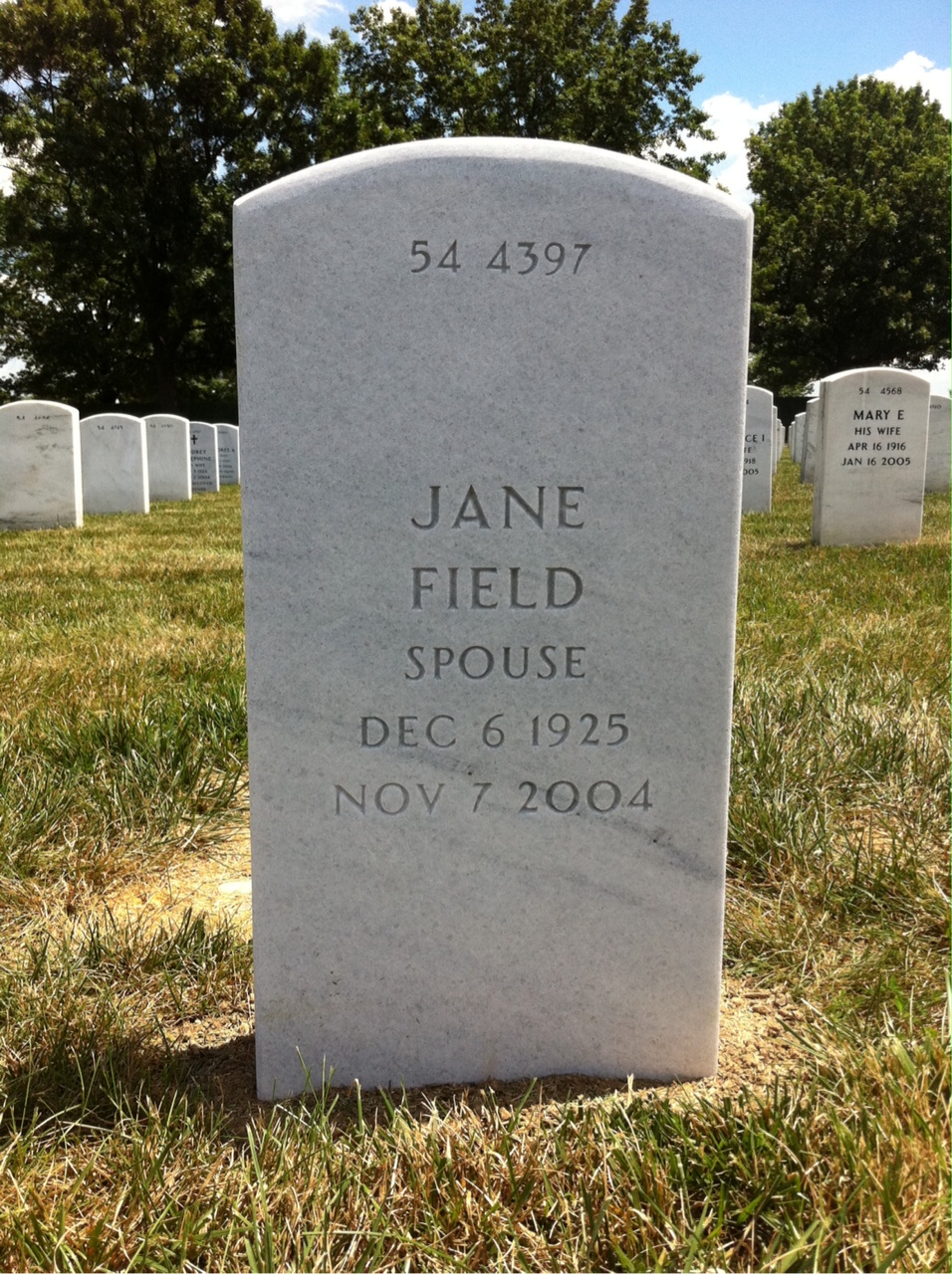 Back of headstone — B Taylor