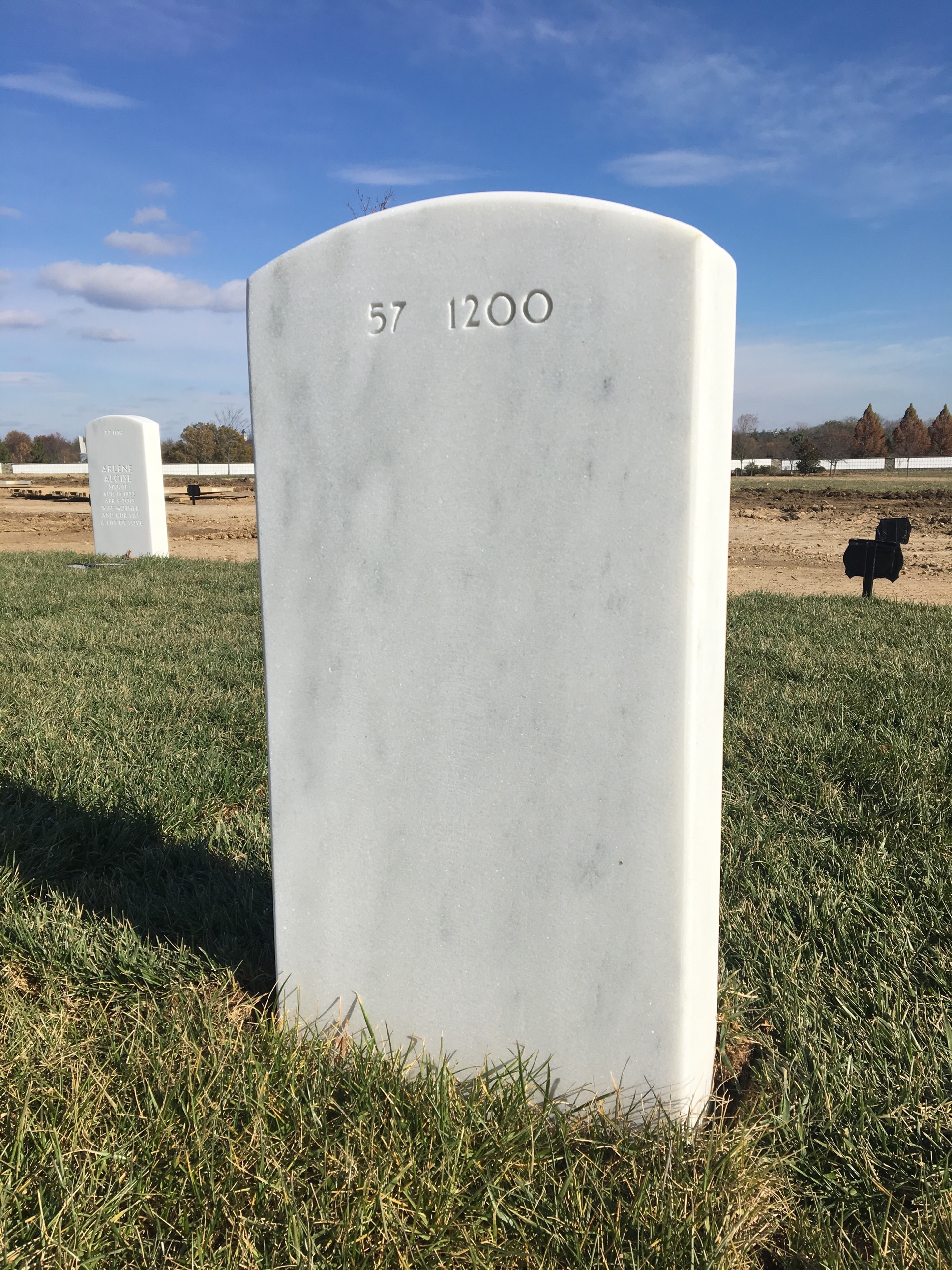 Back of headstone — Tommy George Brooks