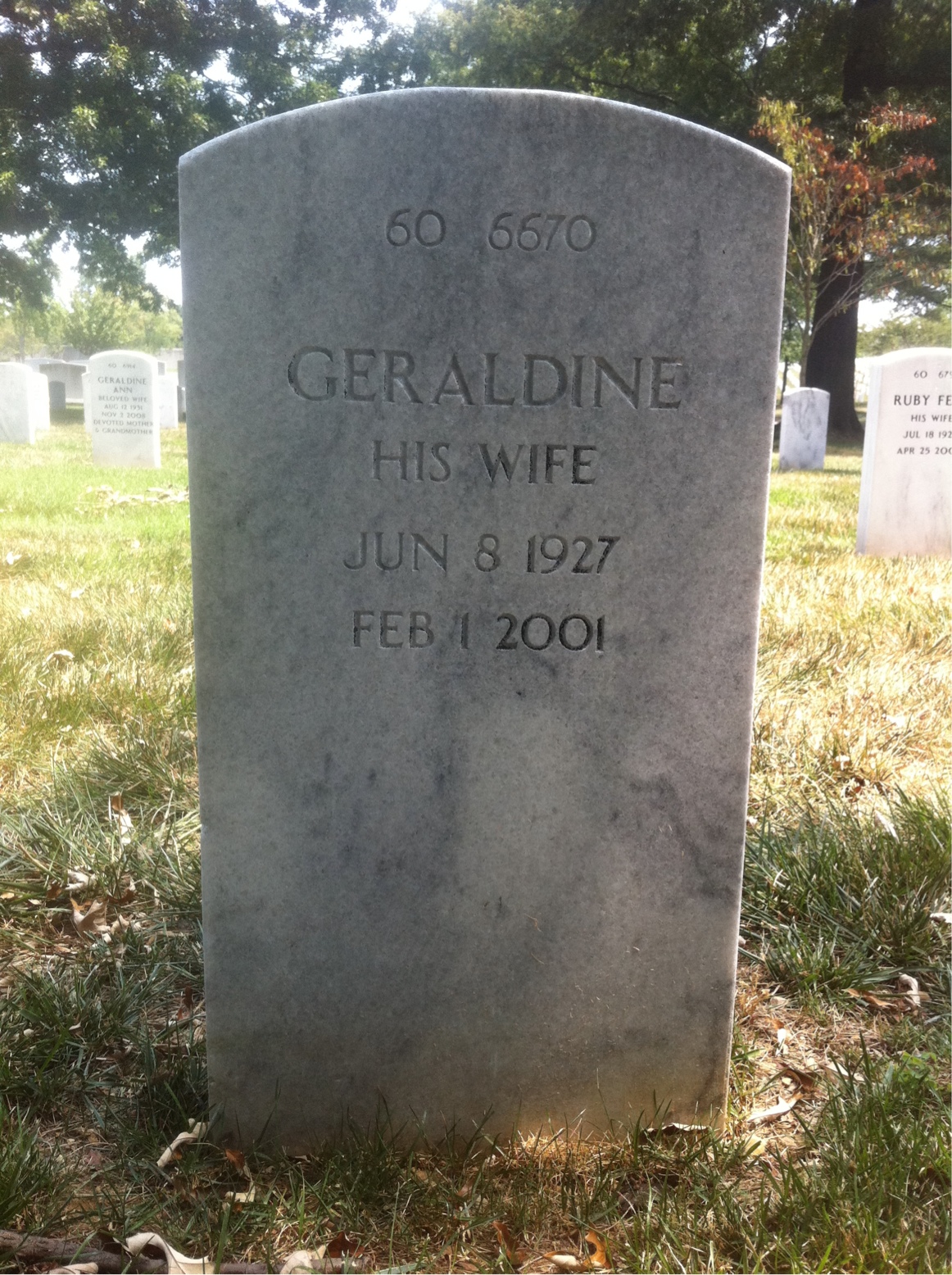 Back of headstone — Anthony D Manganello