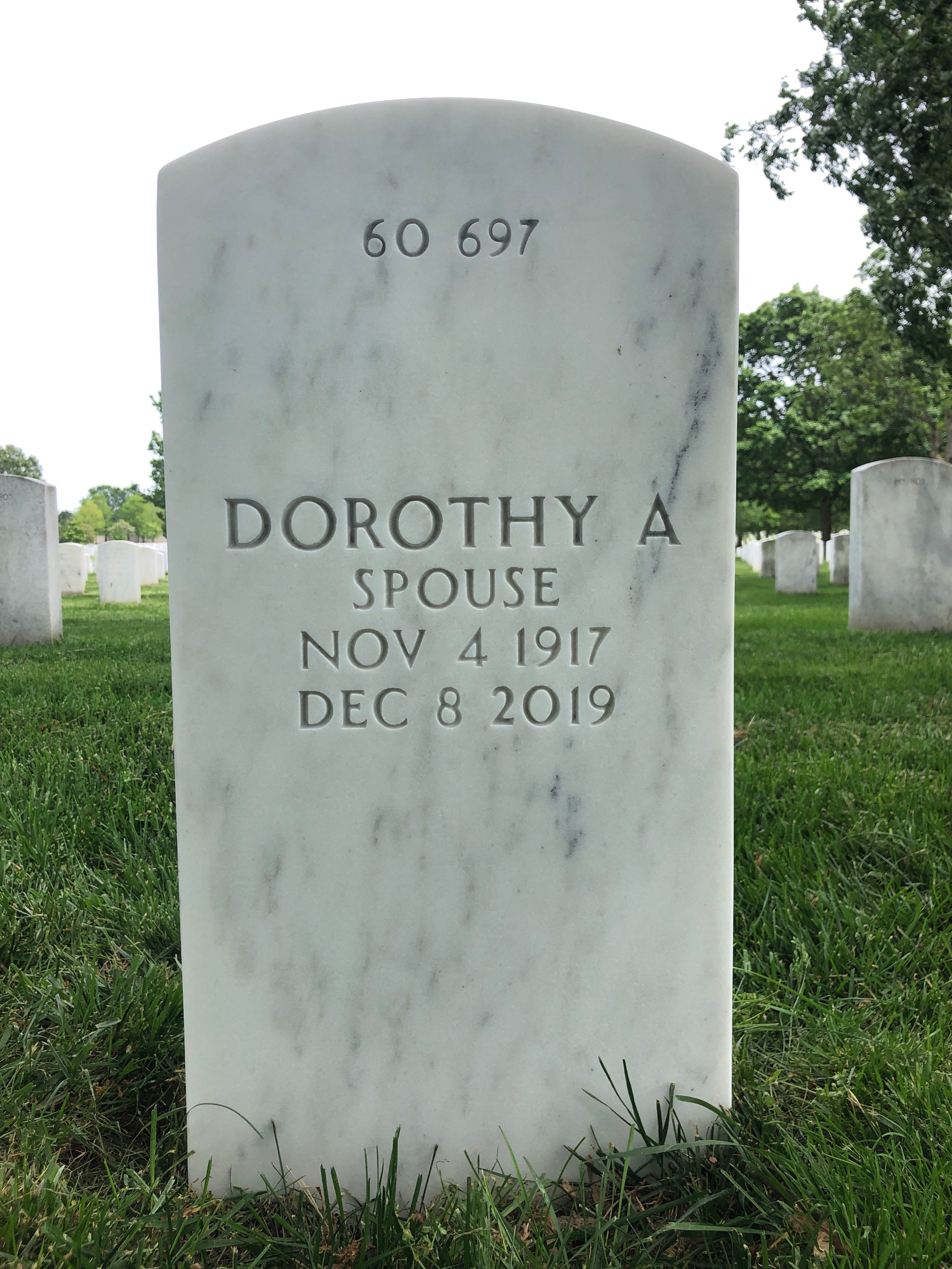 Back of headstone — Ralph Brandel