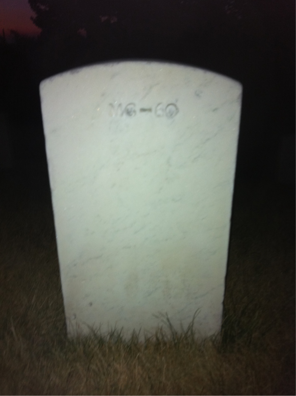 Back of headstone — Joe Mossman