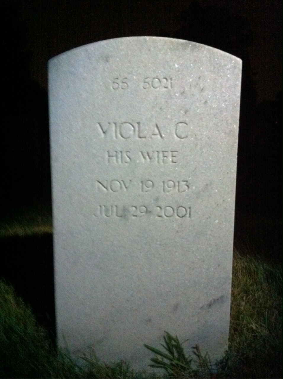 Back of headstone — Owen Akers