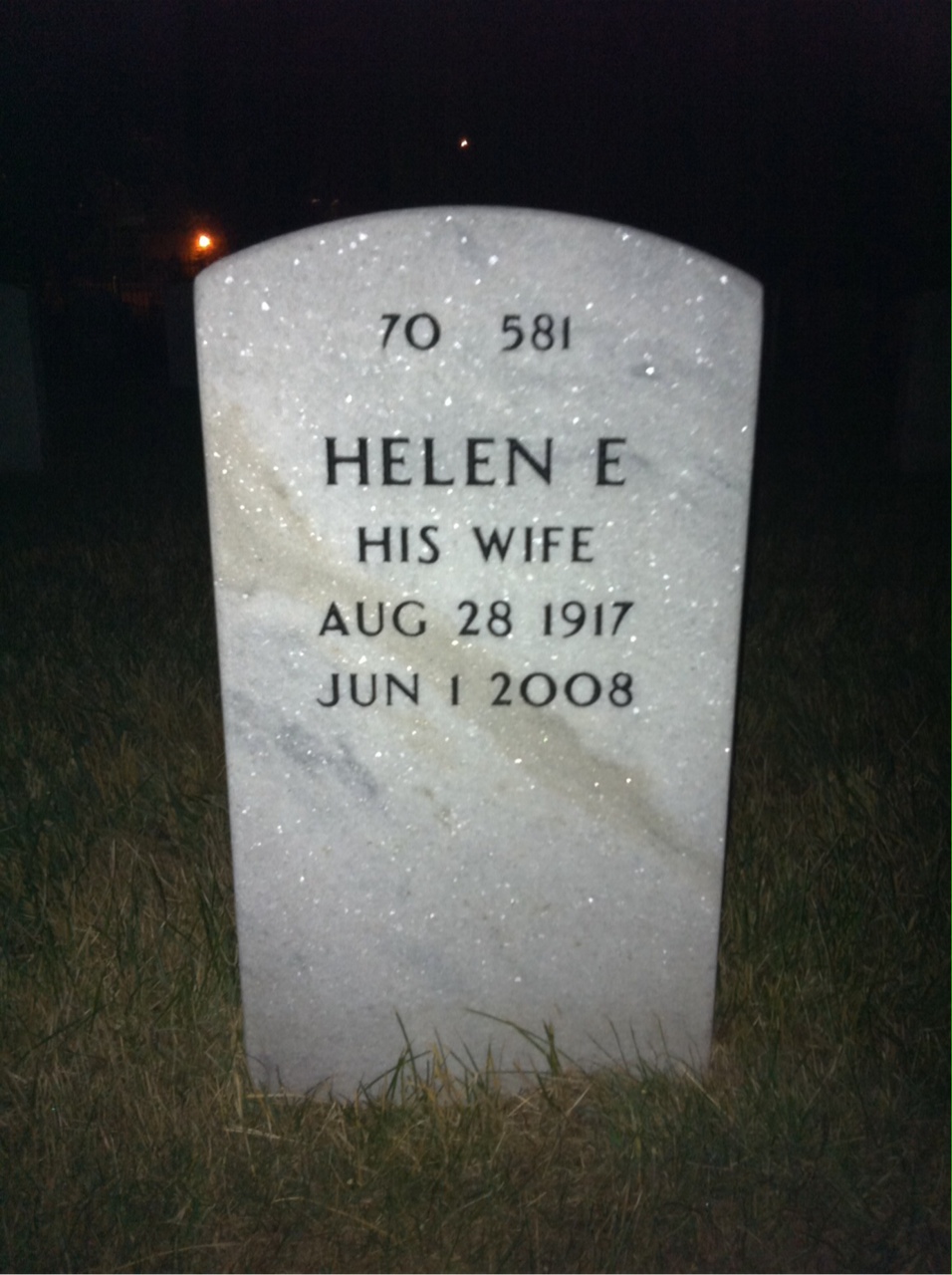 Back of headstone — Herbert Holzworth