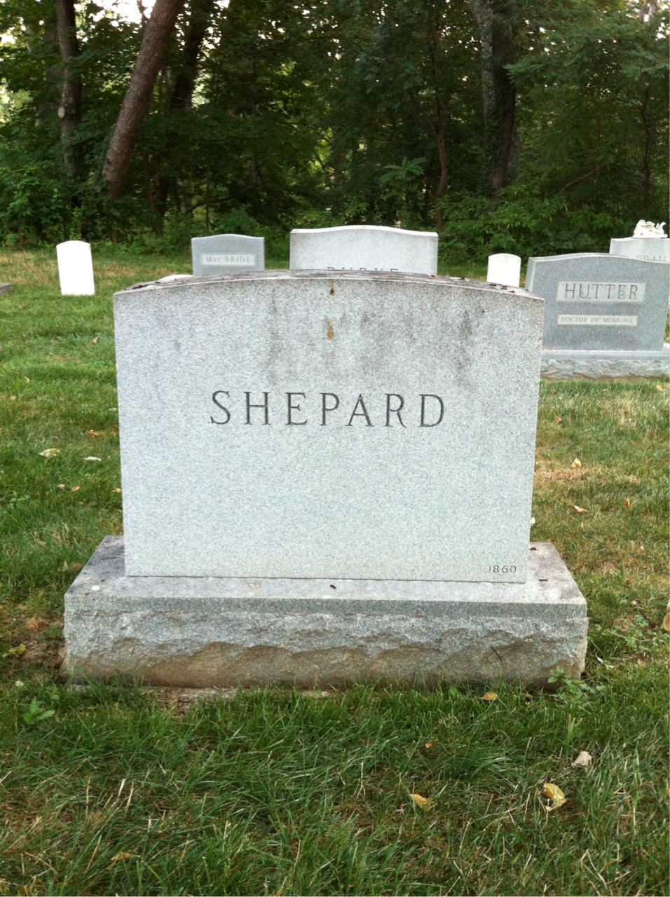 Back of headstone — George Shepard