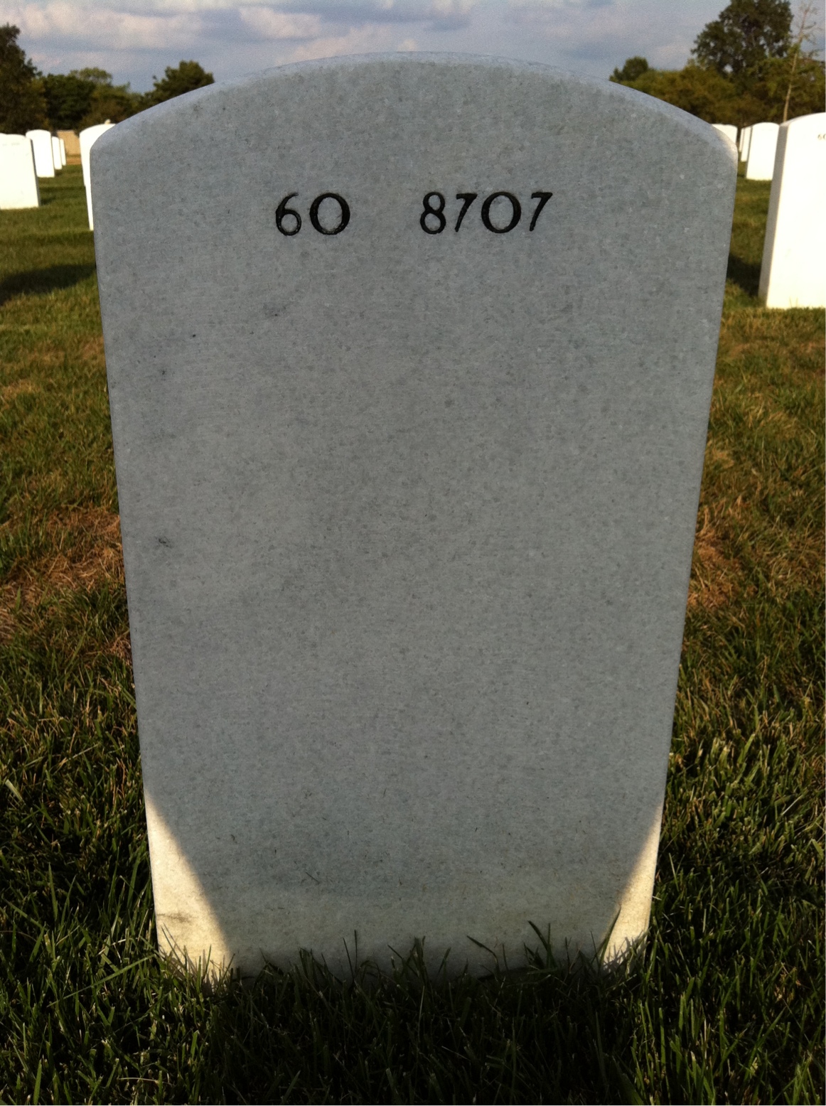 Back of headstone — Delbert Waugh