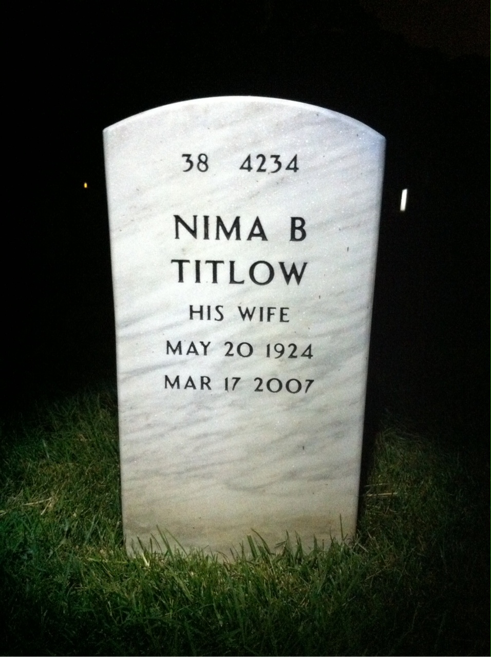 Back of headstone — Roy Meadows