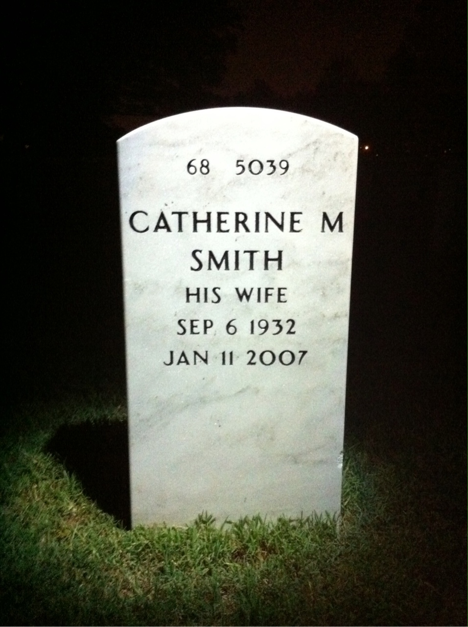 Back of headstone — Bervin Nelson