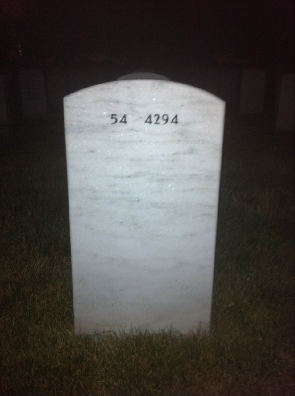 Back of headstone — Ralph Huston