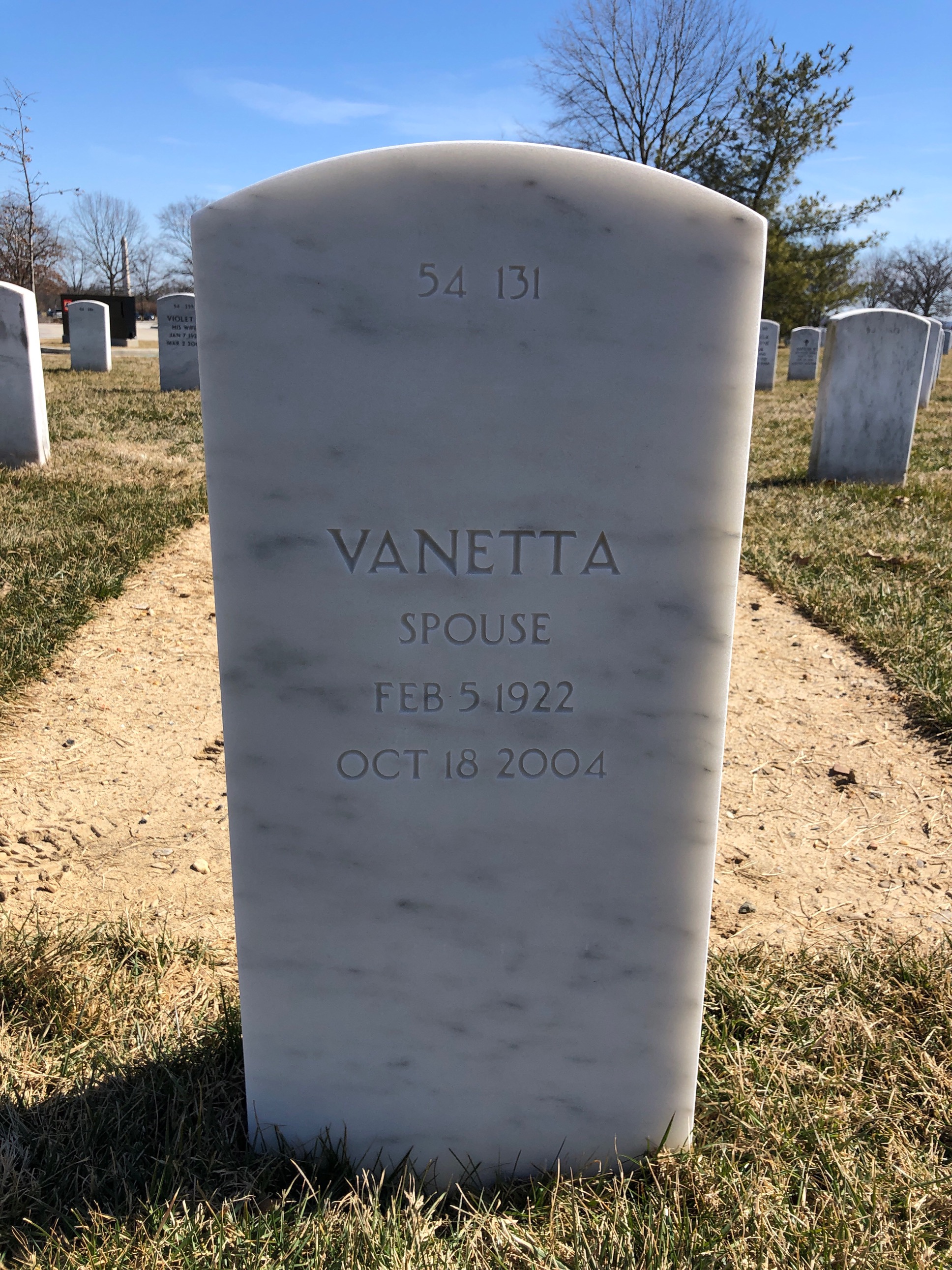 Back of headstone — Erman Clay