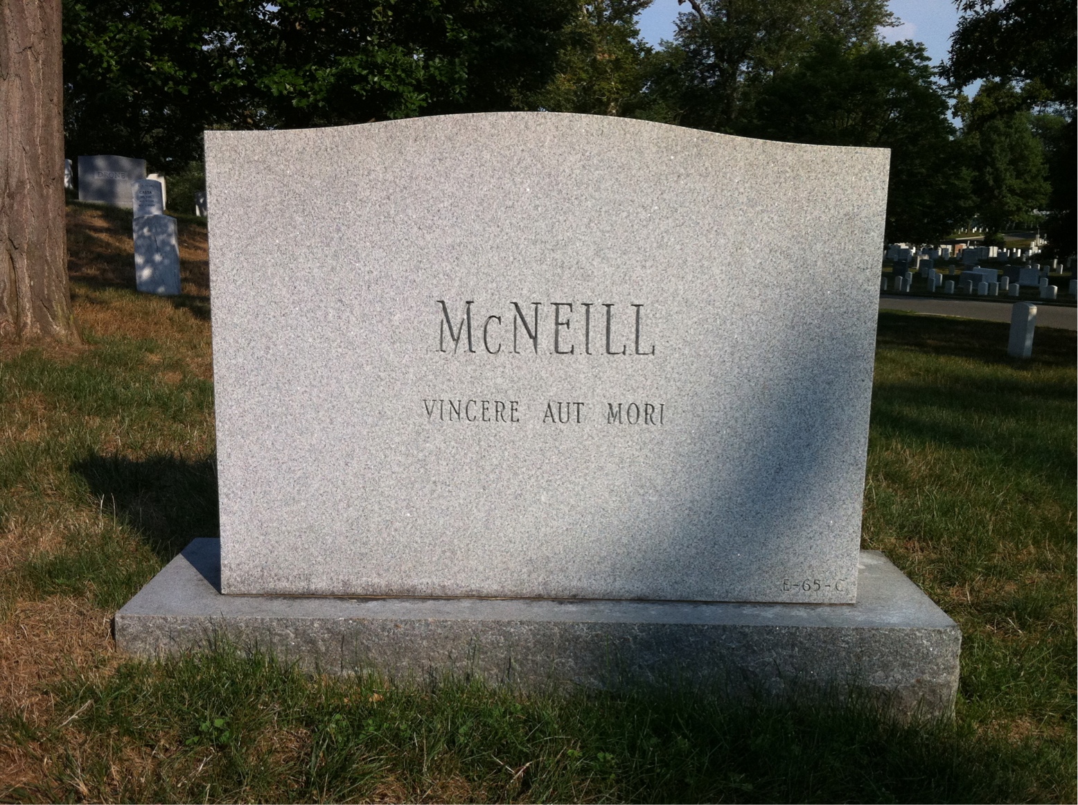 Back of headstone — Daniel Mcneill