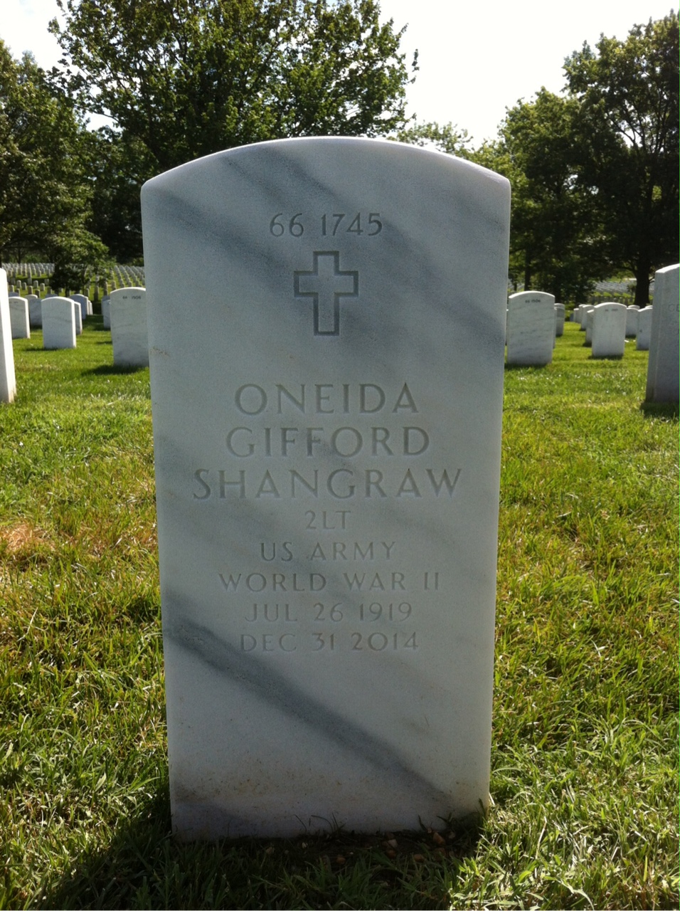 Back of headstone — Richard Shangraw