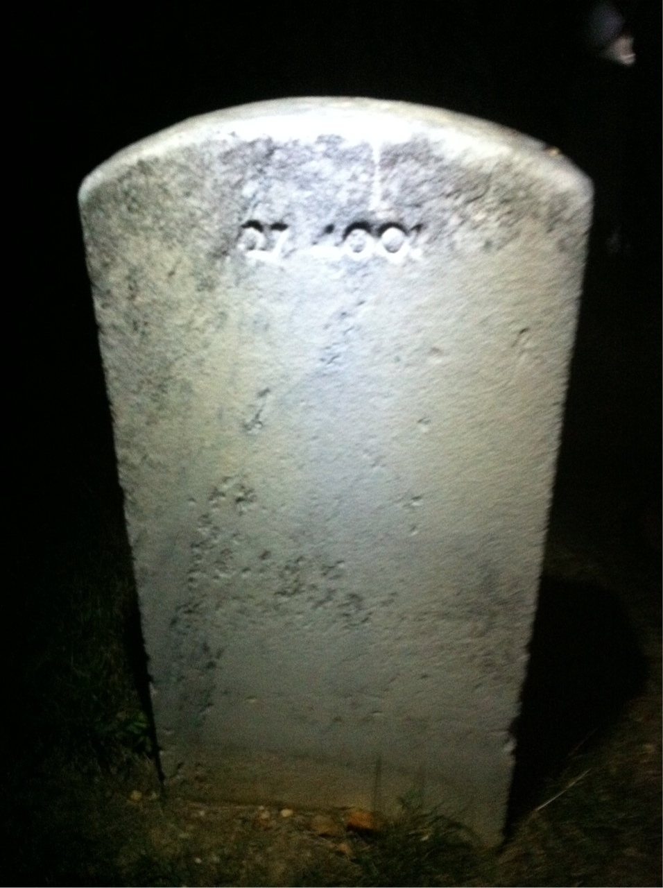 Back of headstone — Isaac Middleton