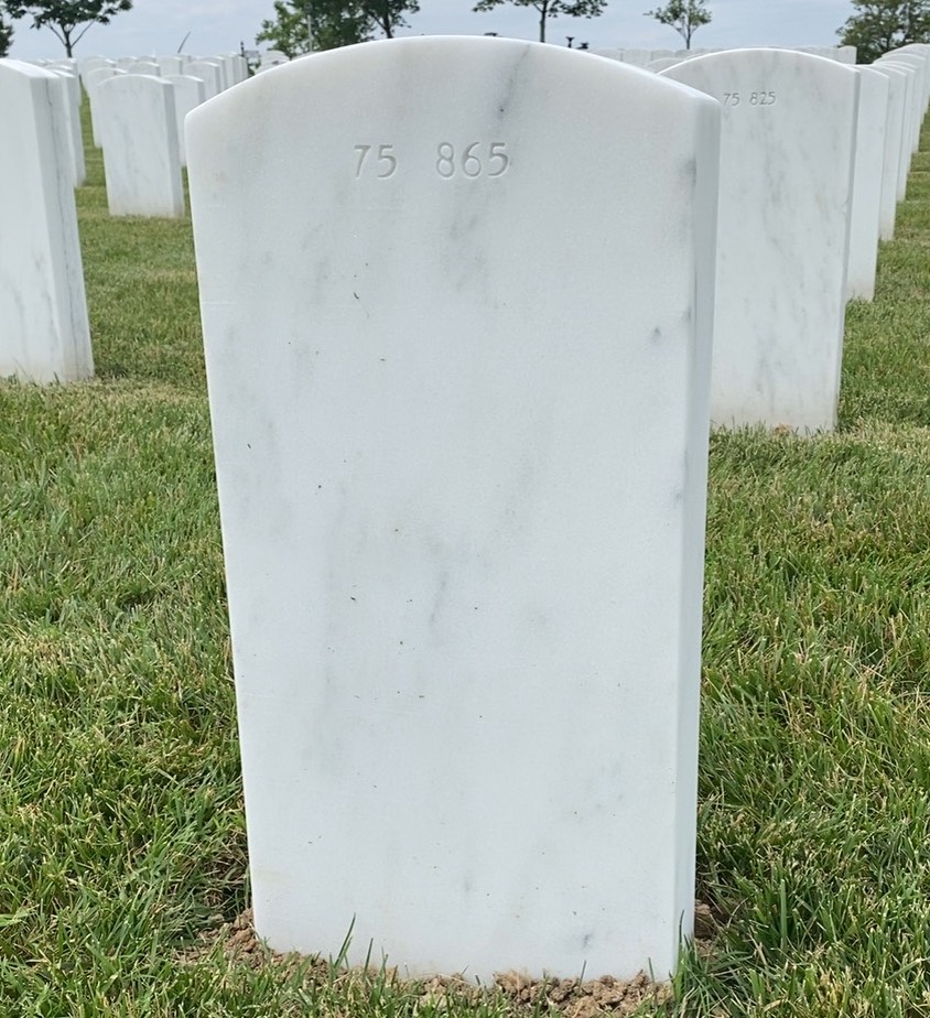 Back of headstone — Thomas Edward Weber