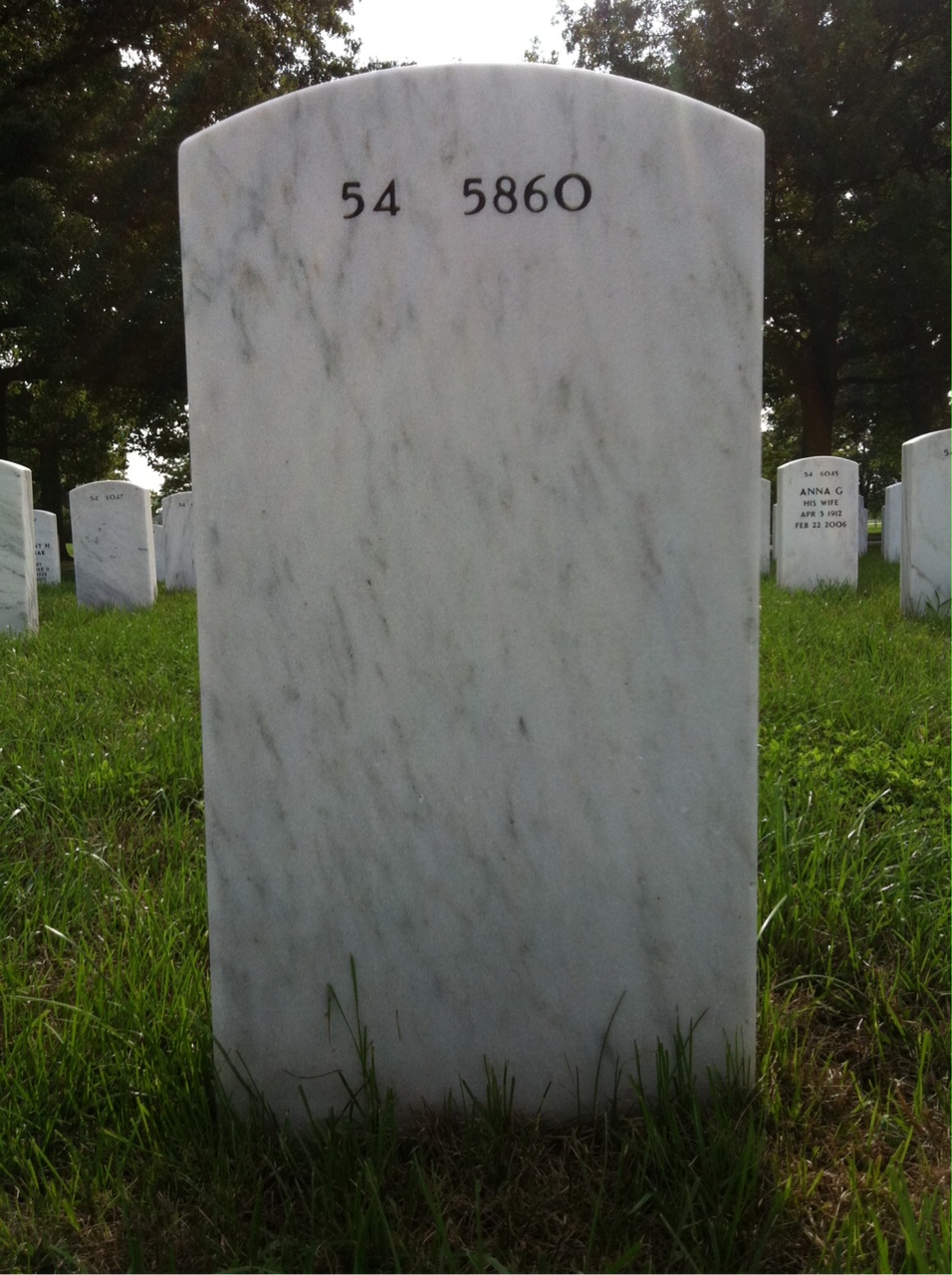 Back of headstone — Ralph Bunting