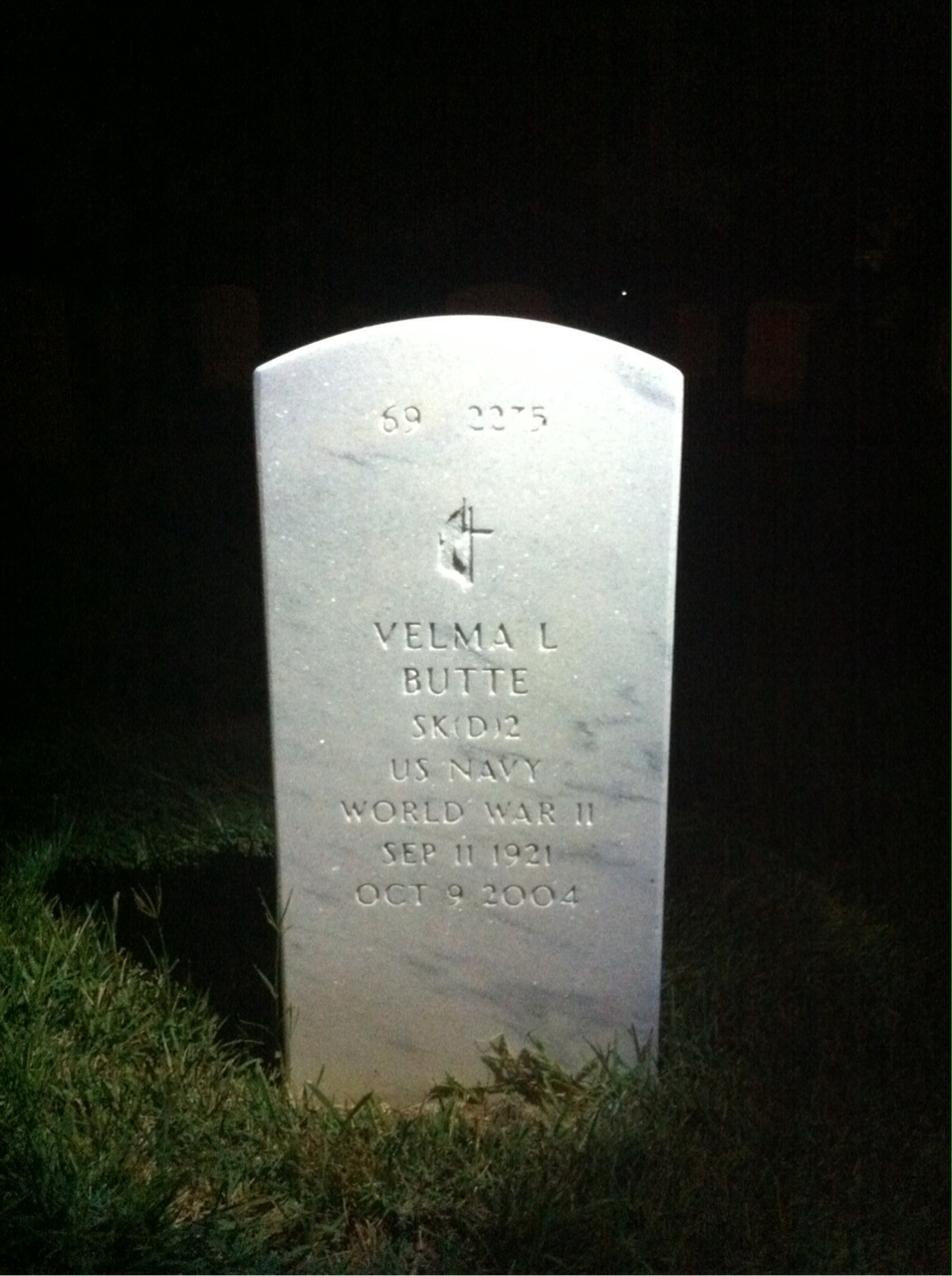 Back of headstone — Charles Butte