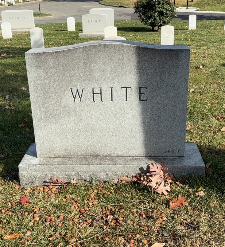 Back of headstone — William Robert White
