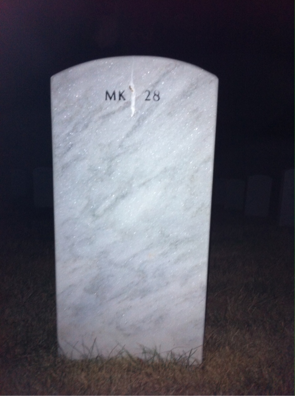 Back of headstone — James O'Meara