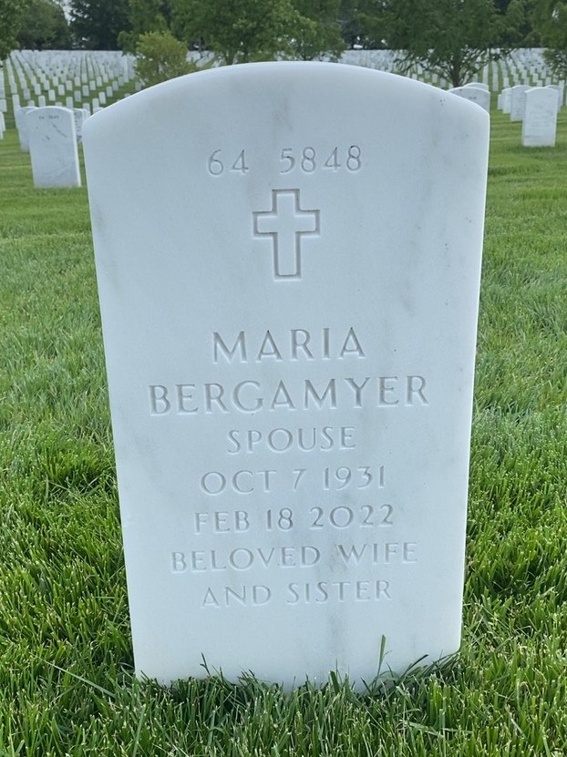 Back of headstone — Roland Bergamyer