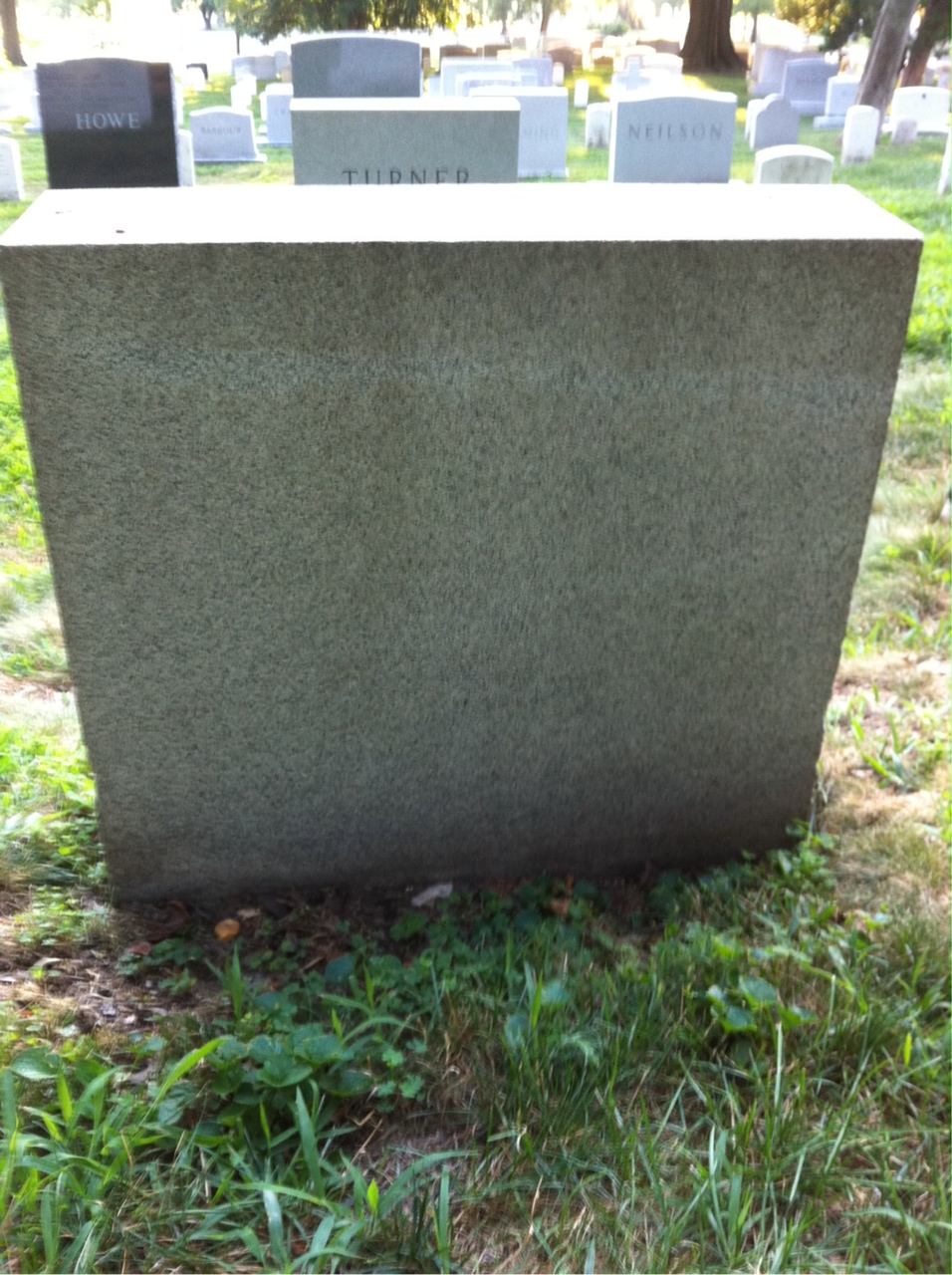Back of headstone — John Adams