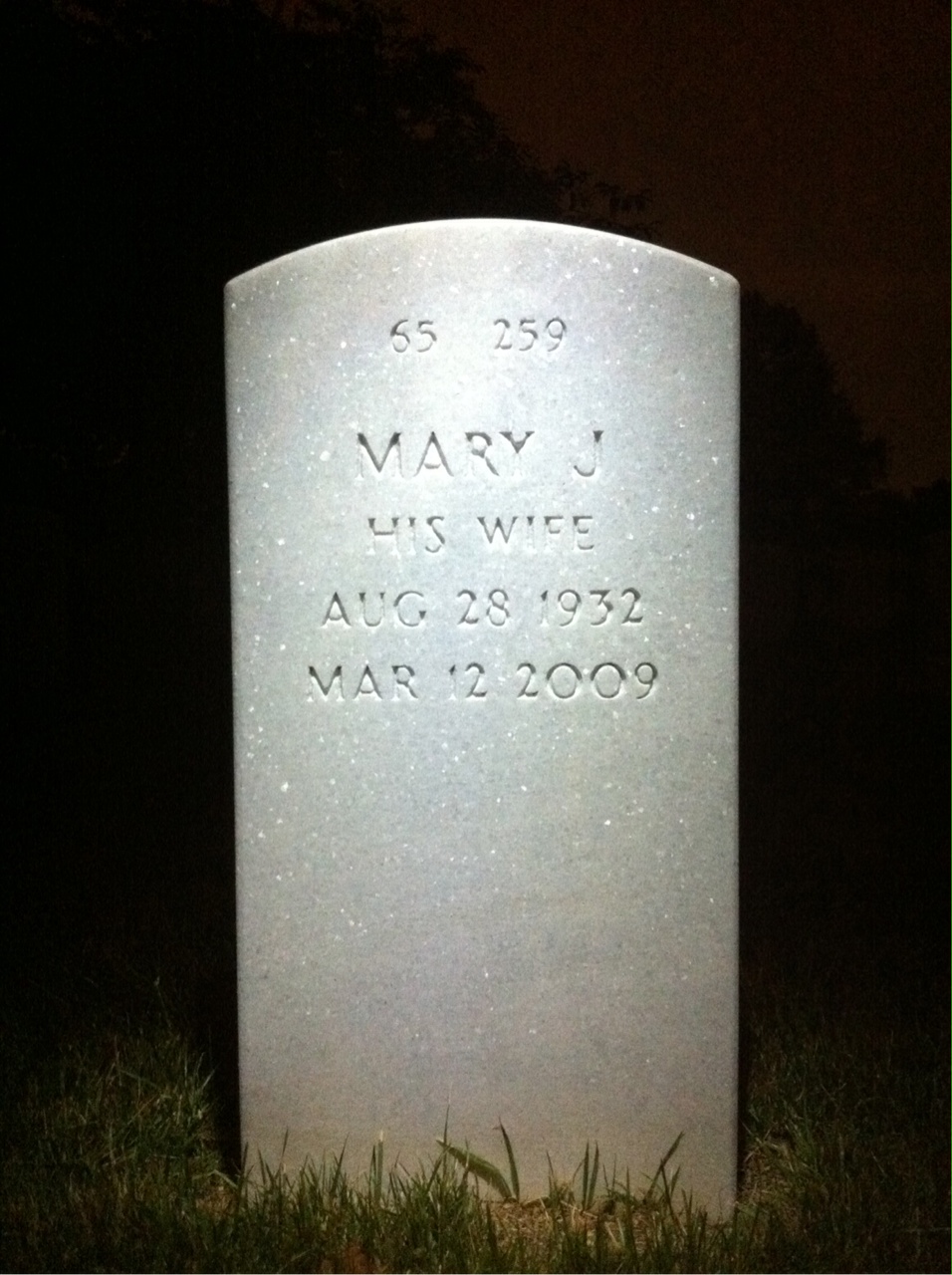 Back of headstone — William Shanahan