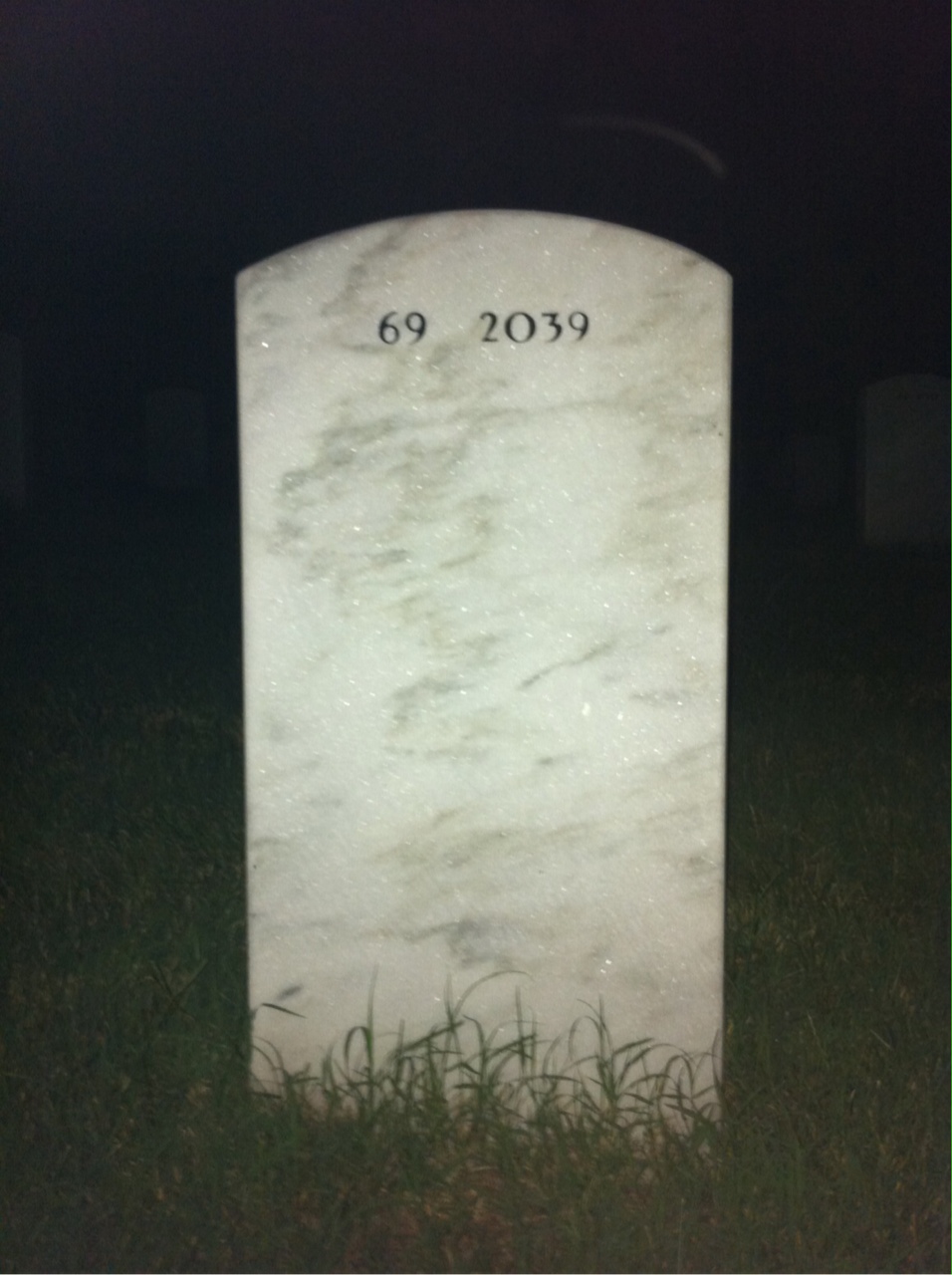 Back of headstone — Charles Whitfield