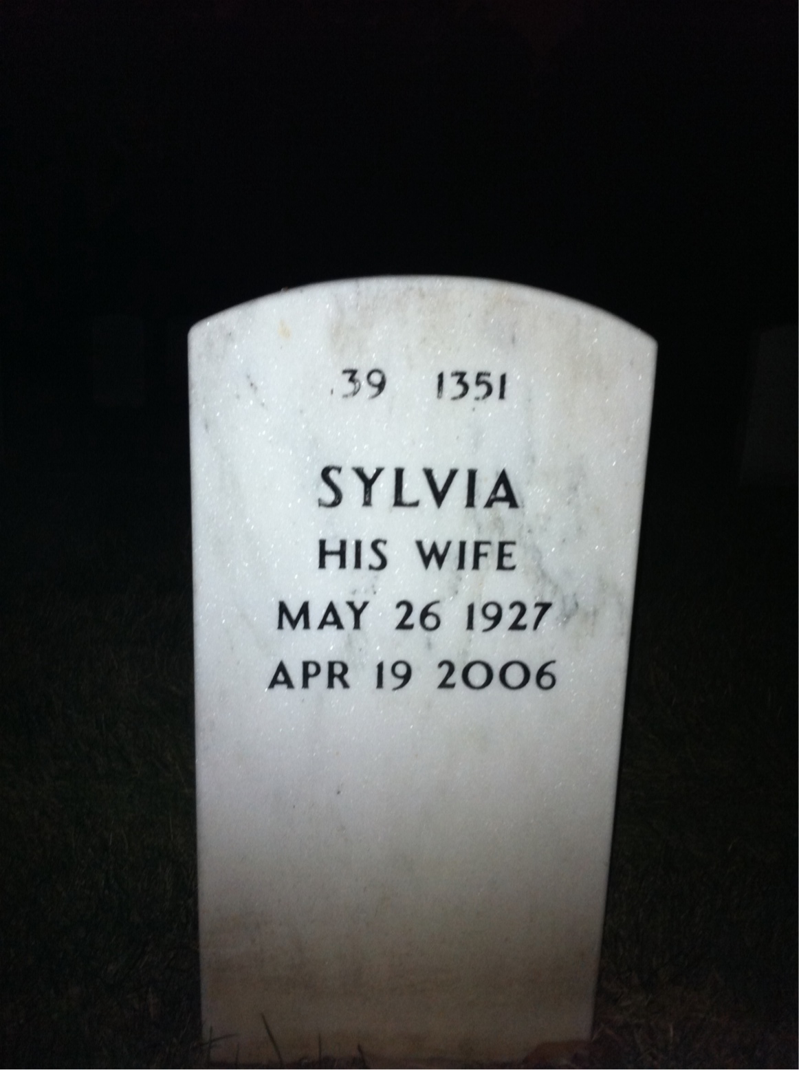Back of headstone — Mauro Duca