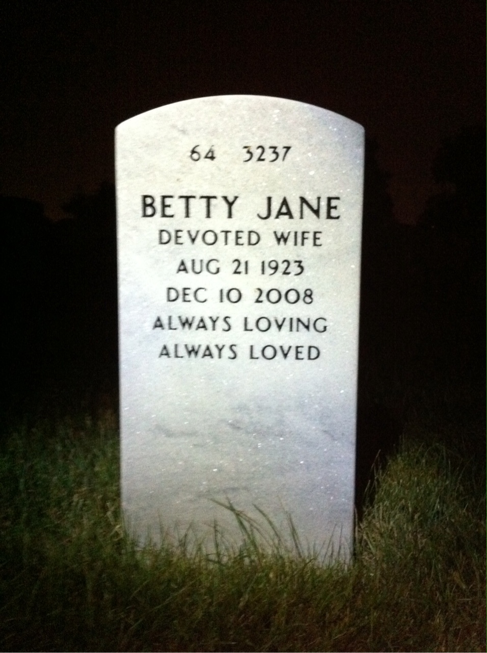 Back of headstone — John Mccombs
