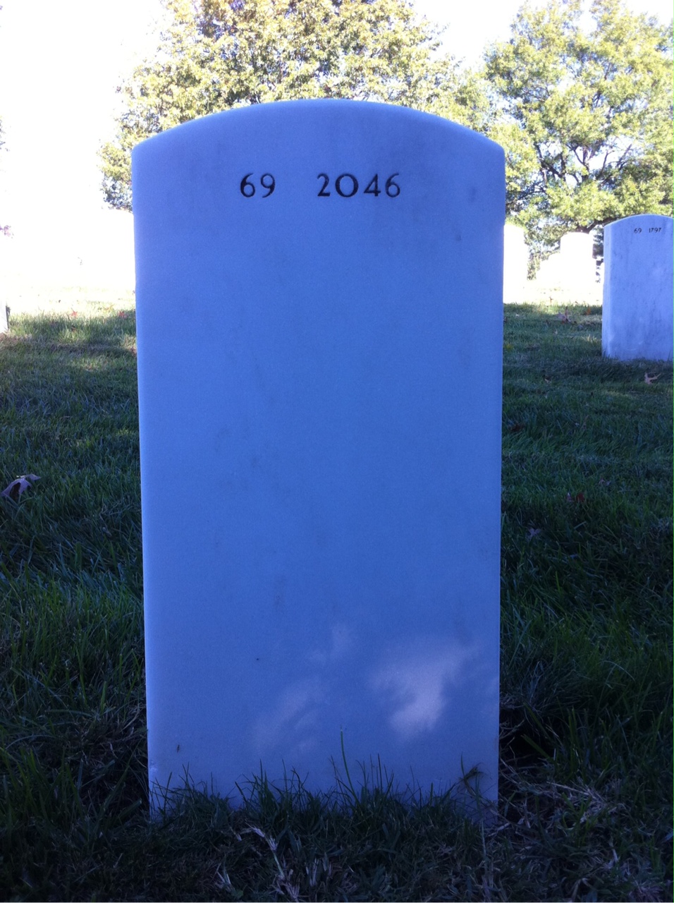 Back of headstone — Joseph Chadwick