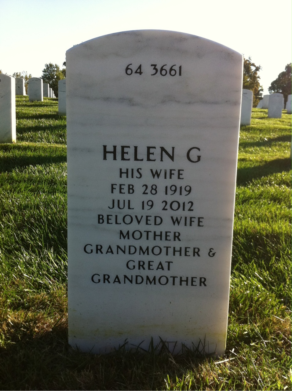Back of headstone — Joseph Gude