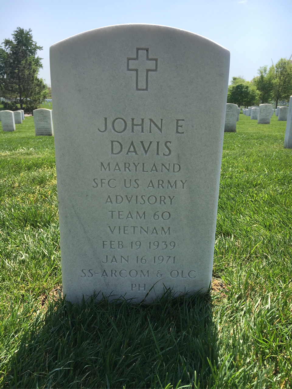 Headstone shared by 2 interments, including John English Davis